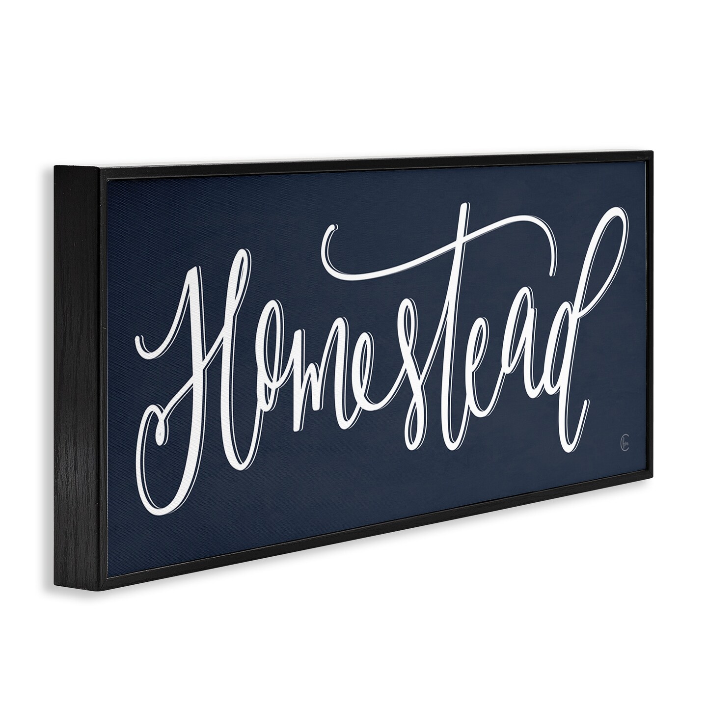 Stupell Industries Navy Blue Homestead Phrase Framed Giclee Art