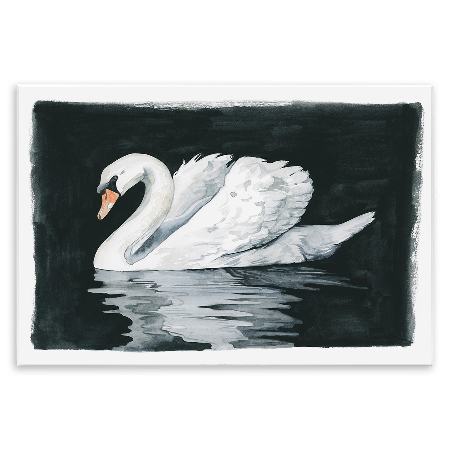 Stupell Industries Beautiful Swan Black Reflection Wall Plaque Art