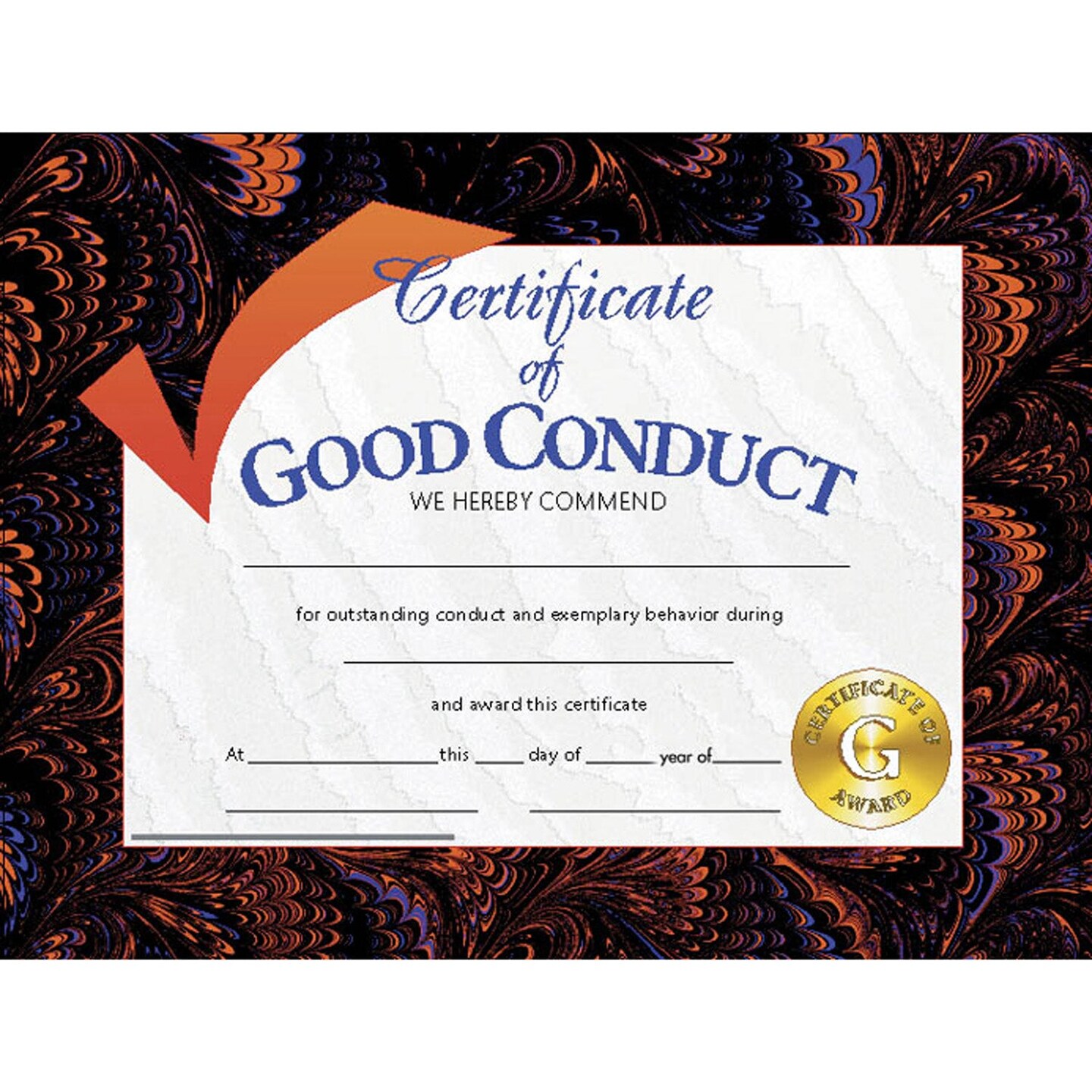 Certificate of Good Conduct, Pack of 30, 8.5&#x22; x 11&#x22;