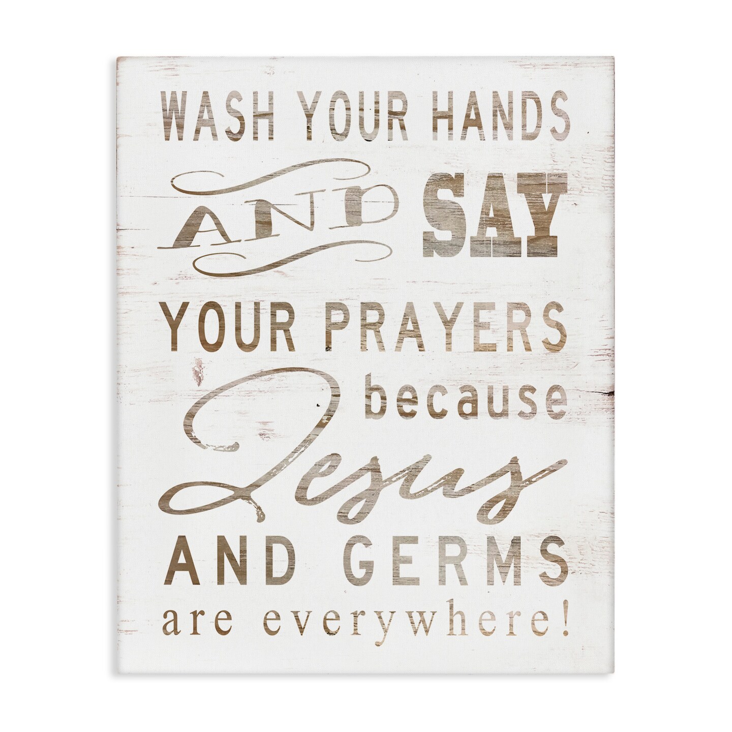 Stupell Industries Jesus & Germs Funny Hygiene Canvas Wall Art