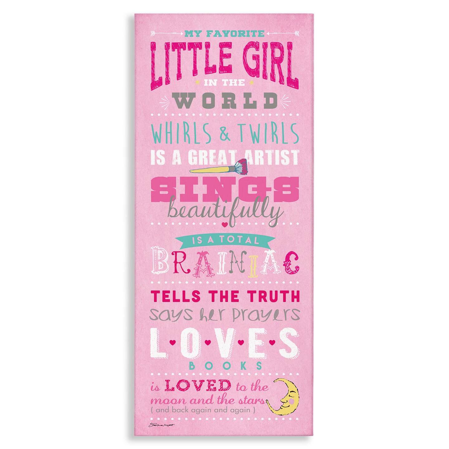 Stupell Industries Favorite Little Girl In The World Canvas Wall Art