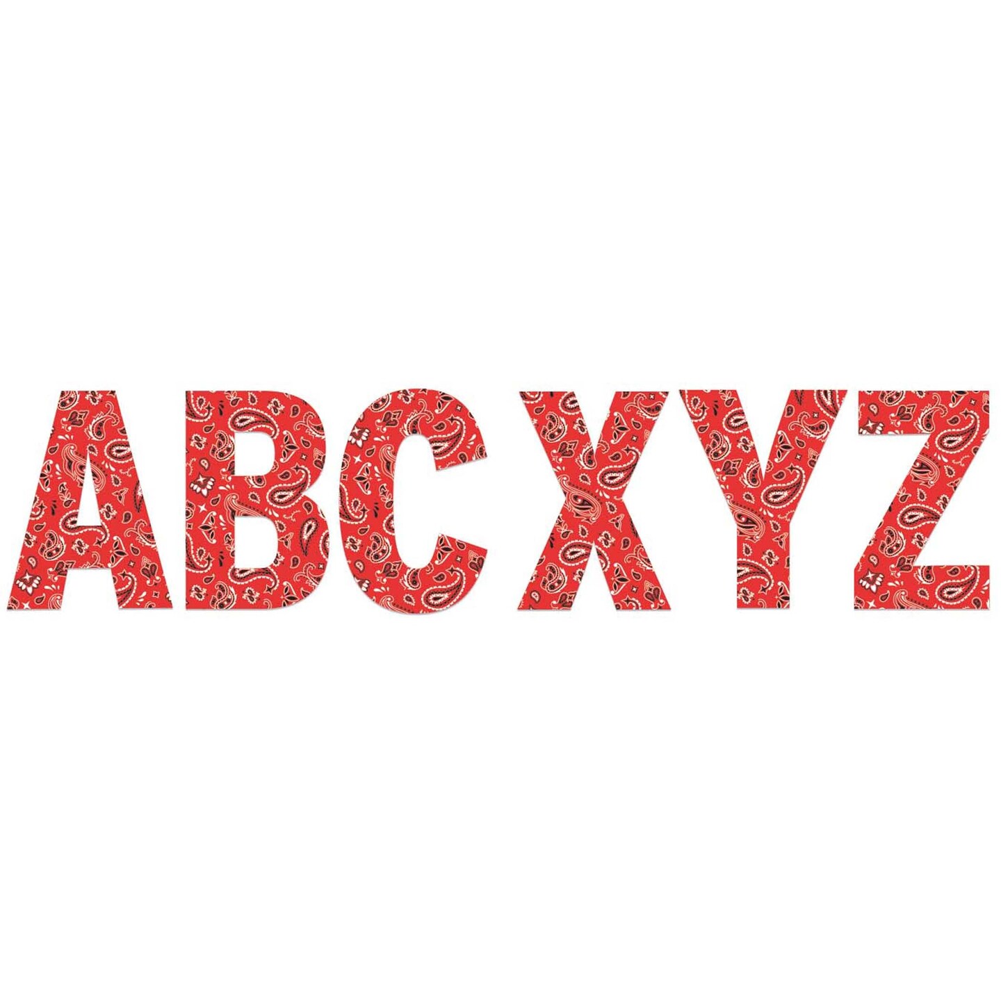 Red Bandana 7&#x22; Deco Letters, 129 Pieces