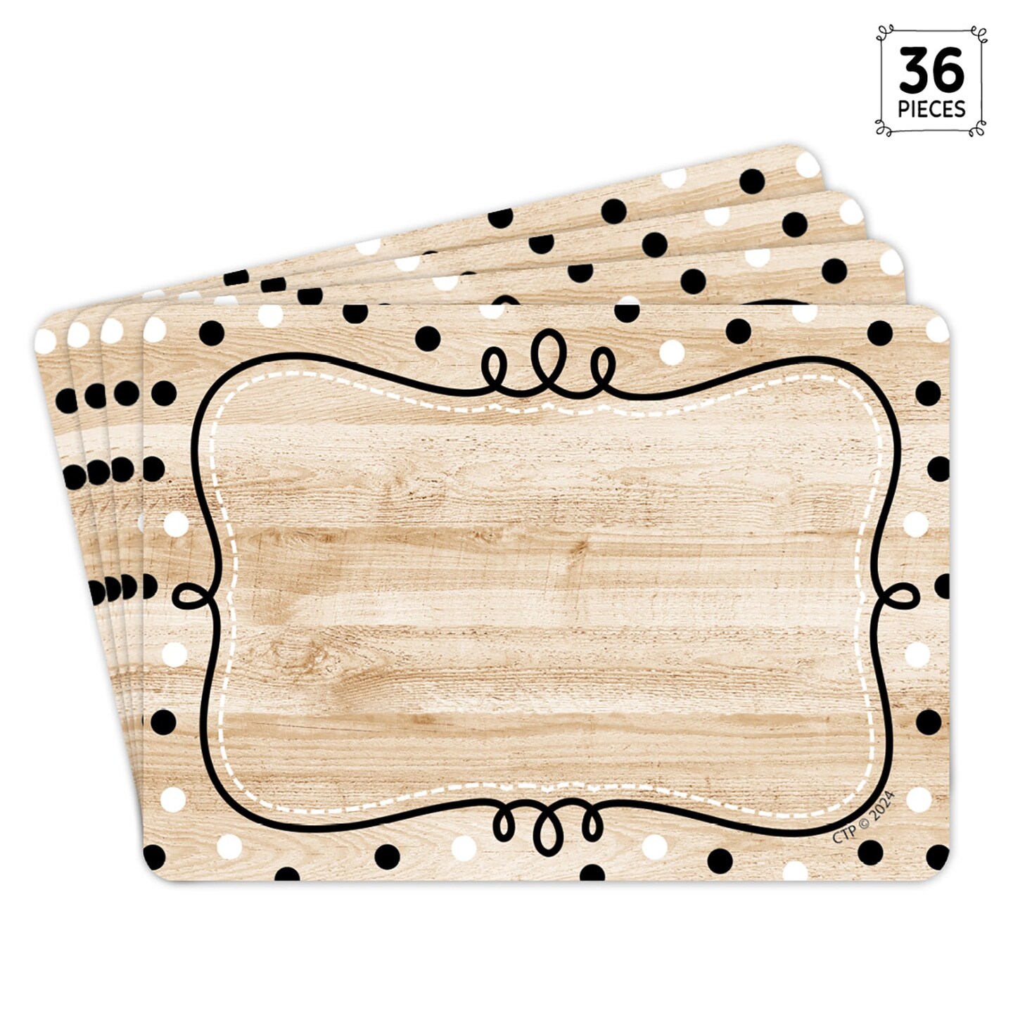 Loop De Dots On Wood Labels Core Decor