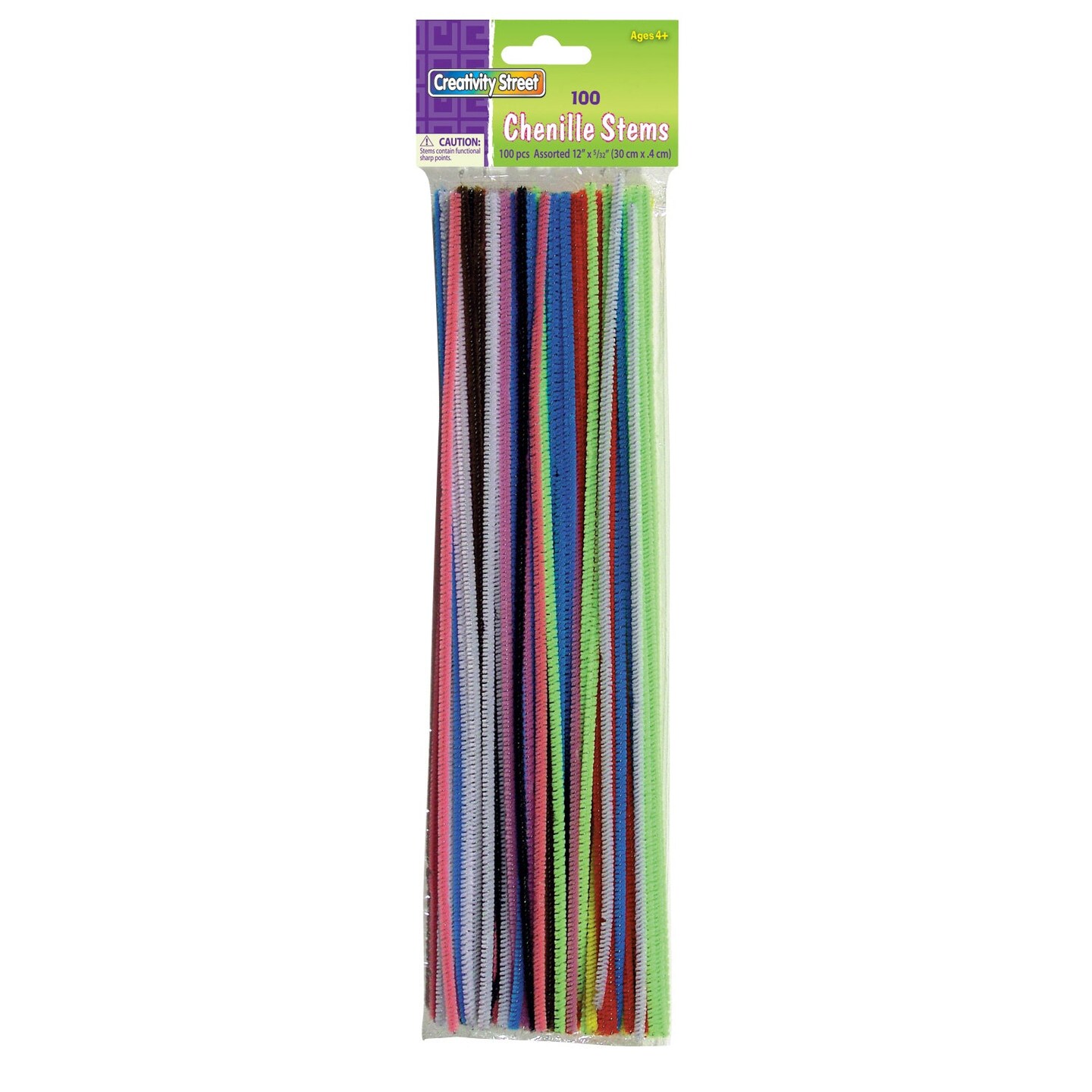 Regular Stems, Assorted Colors, 12&#x22; x 4 mm, 100 Pieces