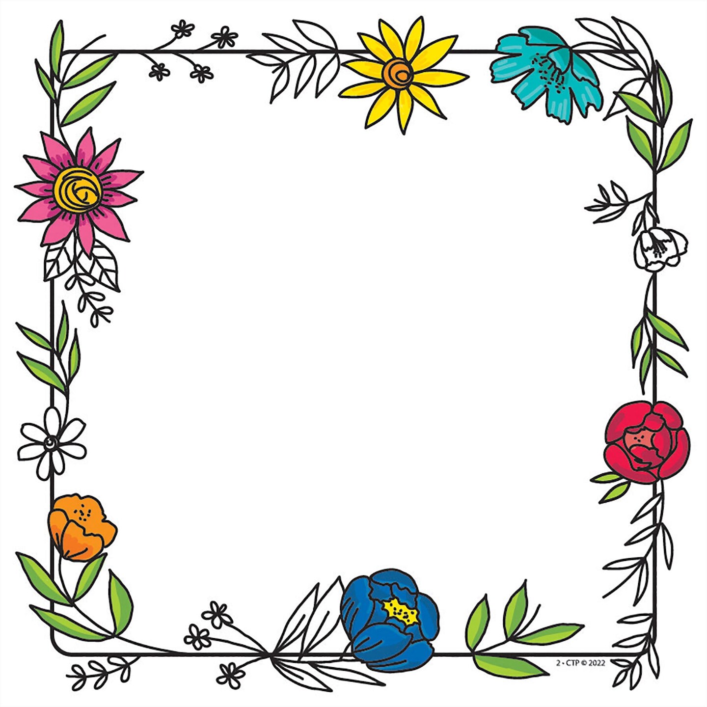 Bright Blooms Doodly Blooms 6&#x22; Designer Cut-Outs, Pack of 36