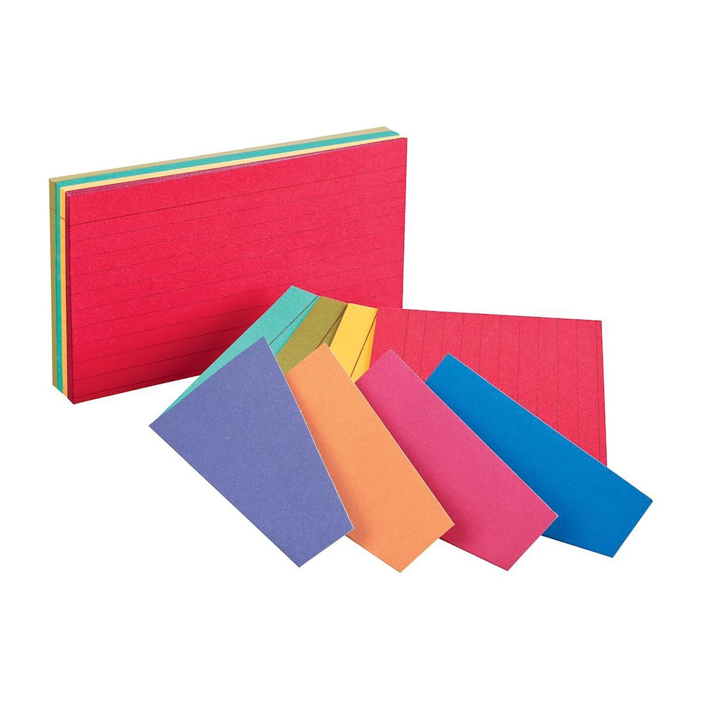 Two-Tone Index Cards, 3&#x22; x 5&#x22;, Assorted Colors, Pack of 100