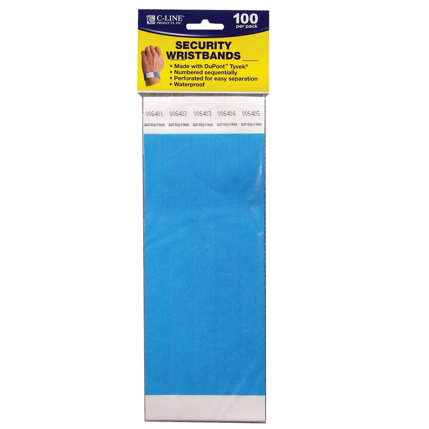 DuPont&#x2122; Tyvek&#xAE; Security Wristbands, Blue, Pack of 100