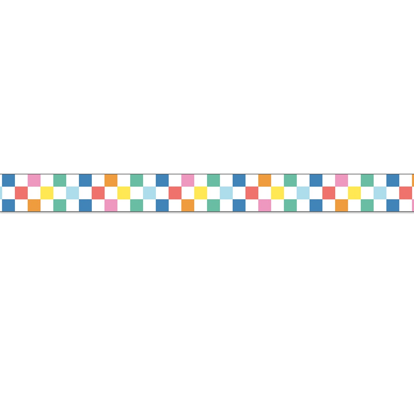 Checkered Rainbow Straight Border We Stick Together