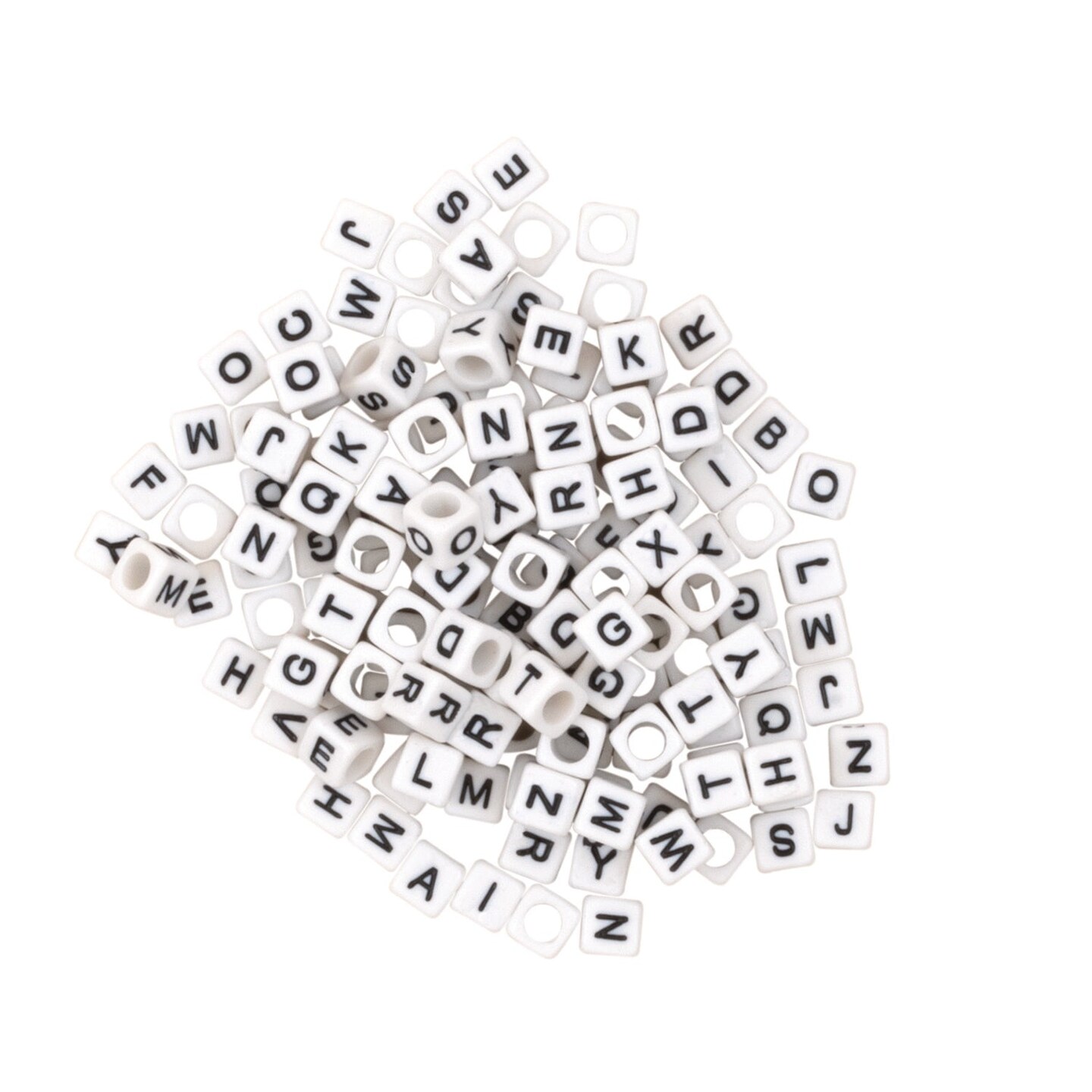 Alphabet Beads, Black &#x26; White, 6 mm, 150 Count