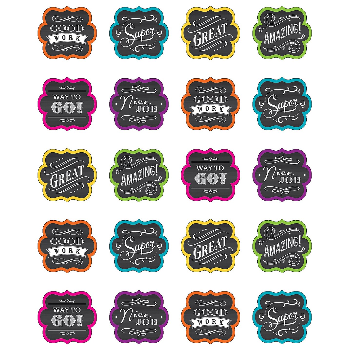 Chalkboard Brights Stickers, Pack of 120