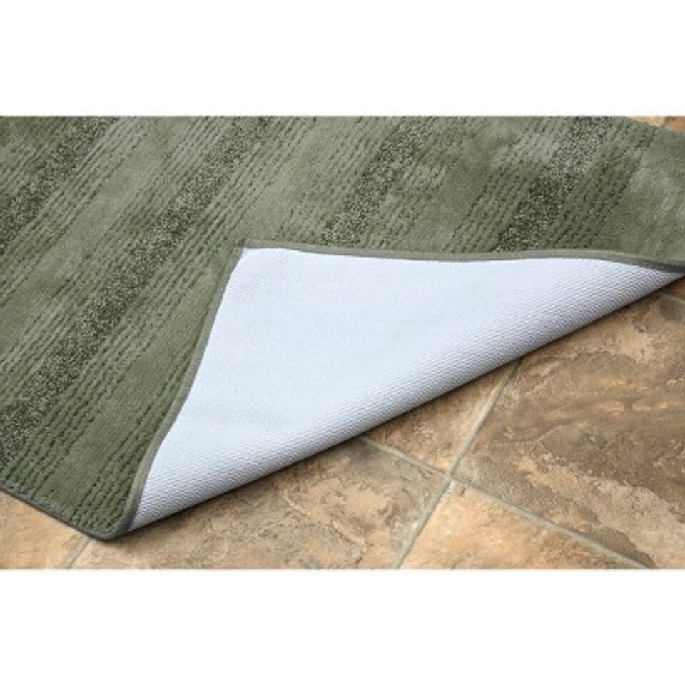 Essence Nylon Washable Bath Rug Deep Fern Garland 24&#x22;x40&#x22;
