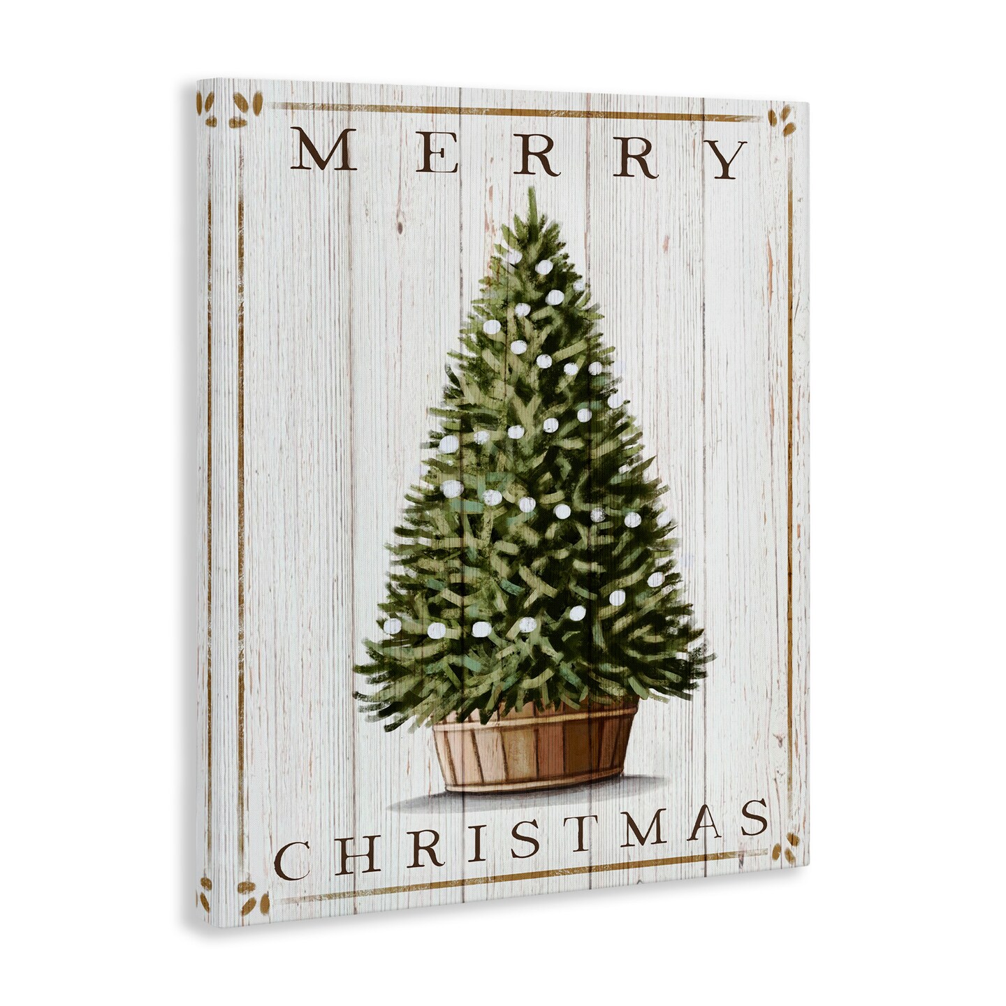 Stupell Industries Merry Christmas Country Tree Canvas Wall Art