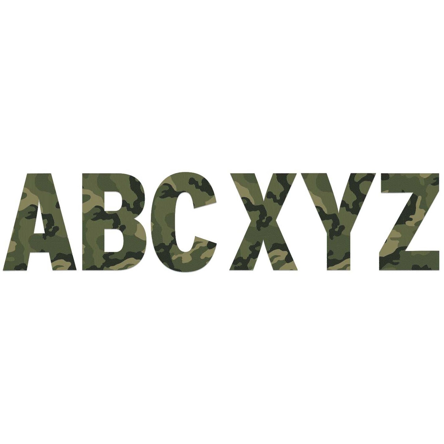 Classic Camo 7&#x22; Deco Letters, 129 Pieces