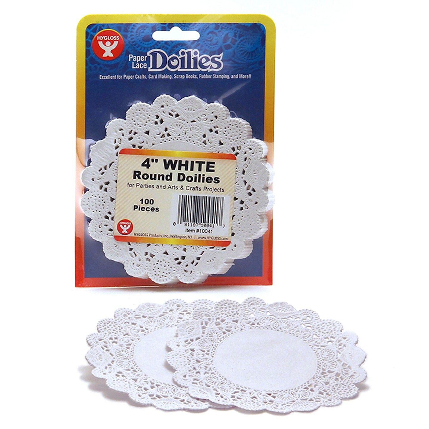 Round Doilies, White, 4&#x22;, Pack of 100