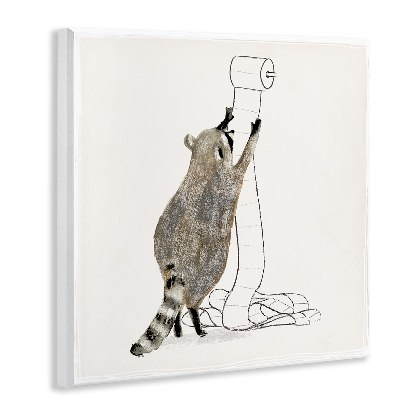 Stupell Industries Raccoon Toilet Paper Hoarder Wall Plaque Art