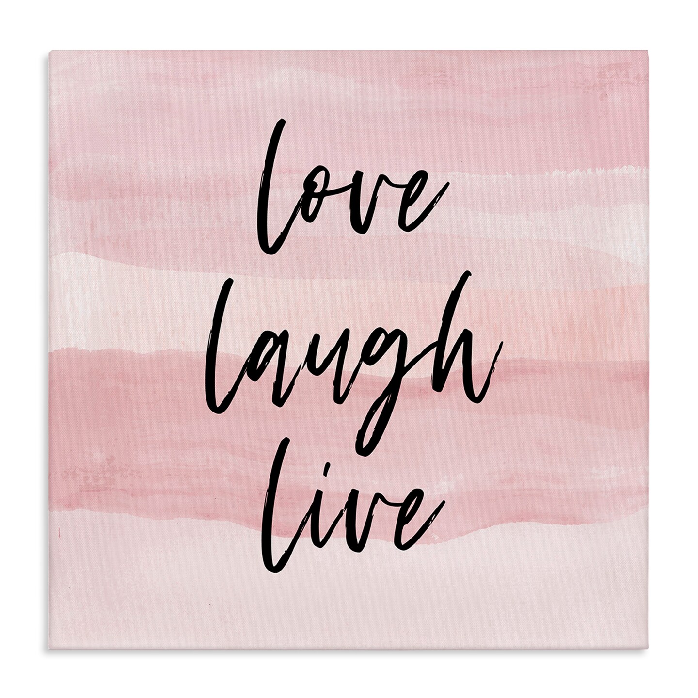 Stupell Industries Pink Love Laugh Live Phrase Canvas Wall Art