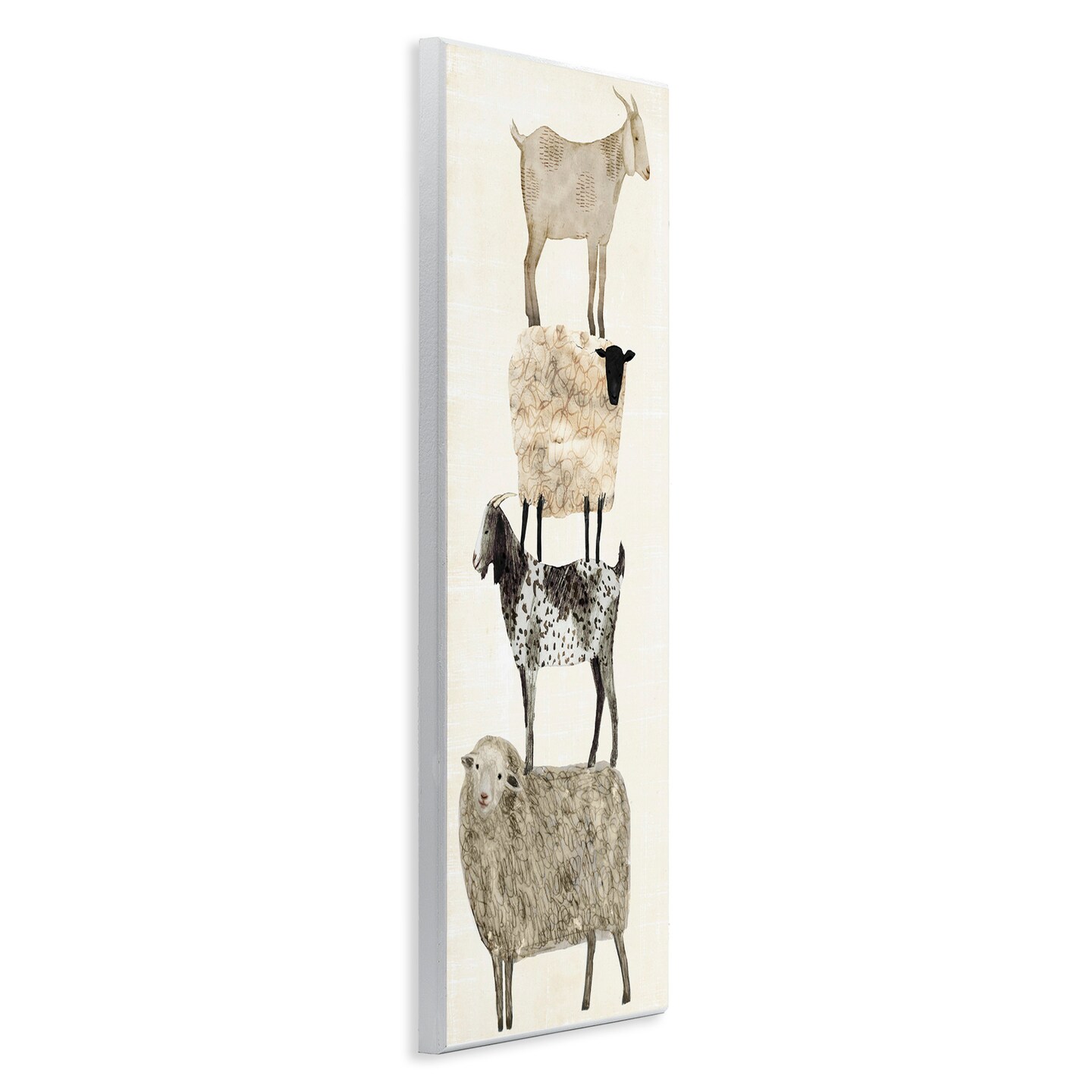 Stupell Industries Fun Stacked Sheep &#x26; Goats Farm Animals Wall Plaque Art