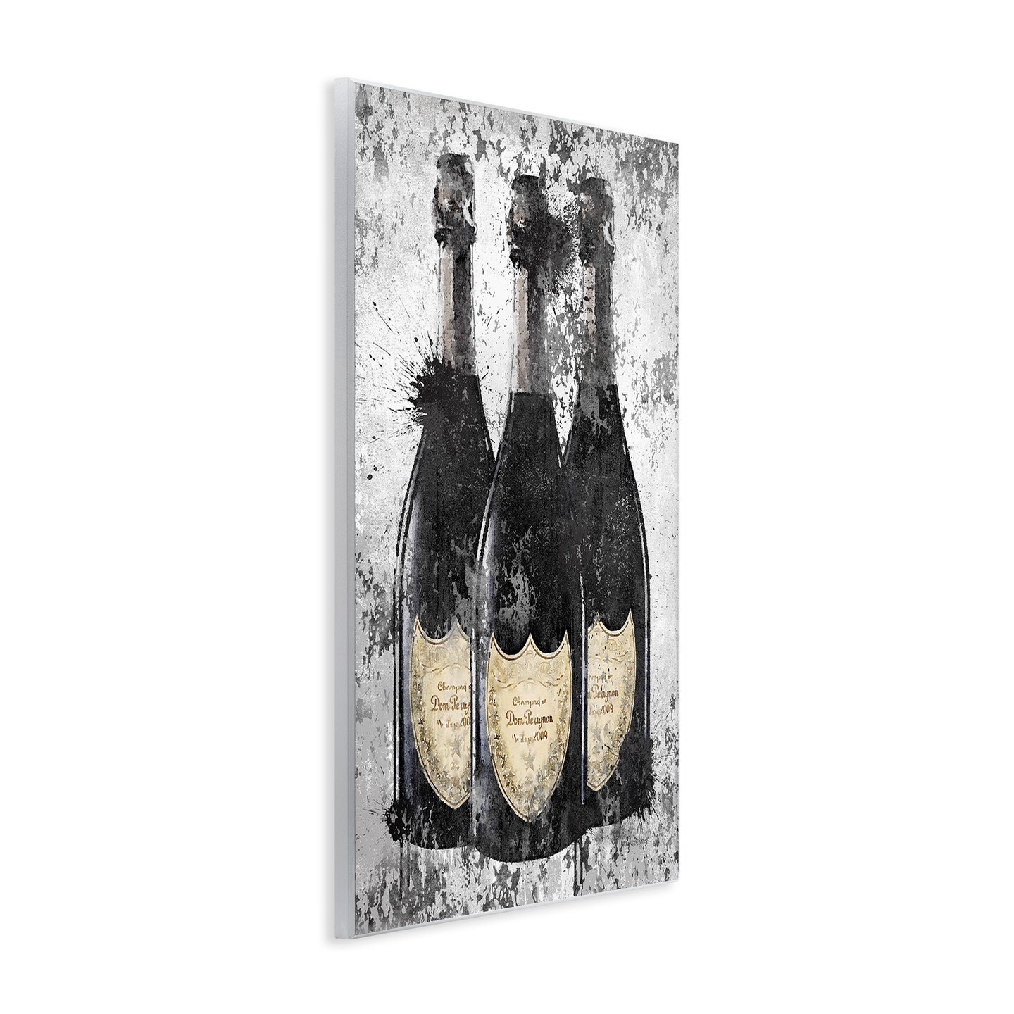Stupell Industries Champagne Bottles Grey & Gold Wall Plaque Art