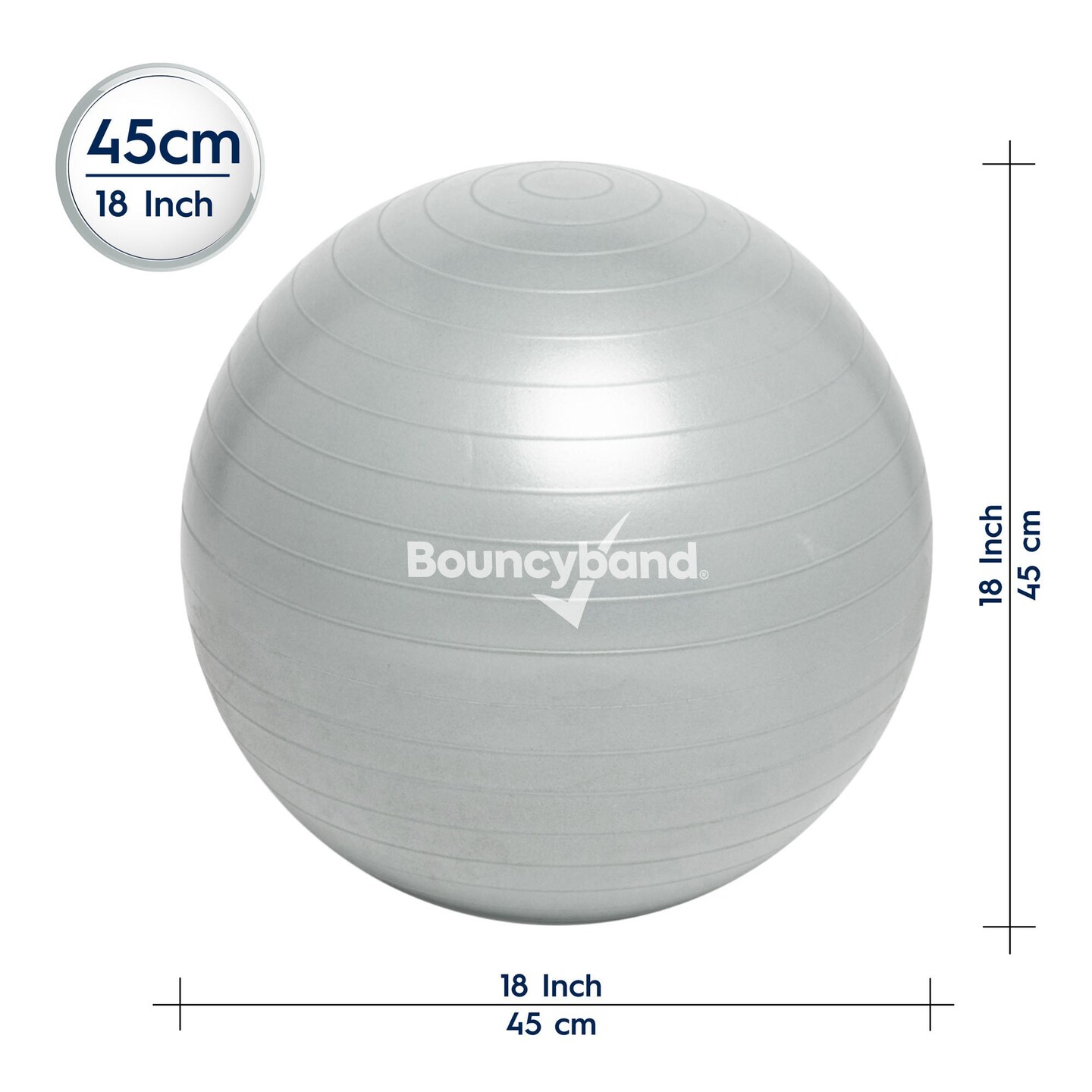 Balance Ball, 45cm, Silver