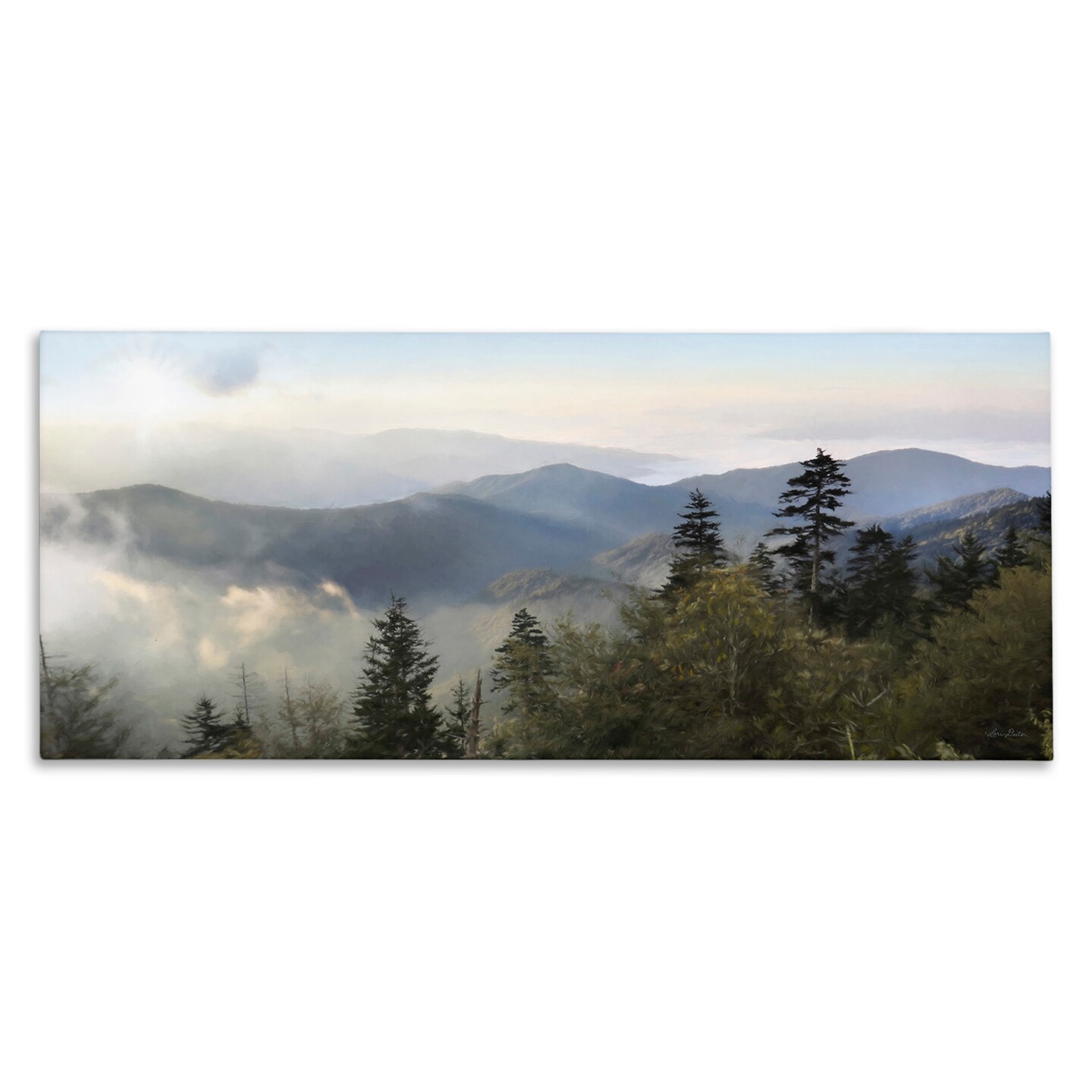 Stupell Industries Panoramic Cloudy Mountainous Nature Canvas Wall Art