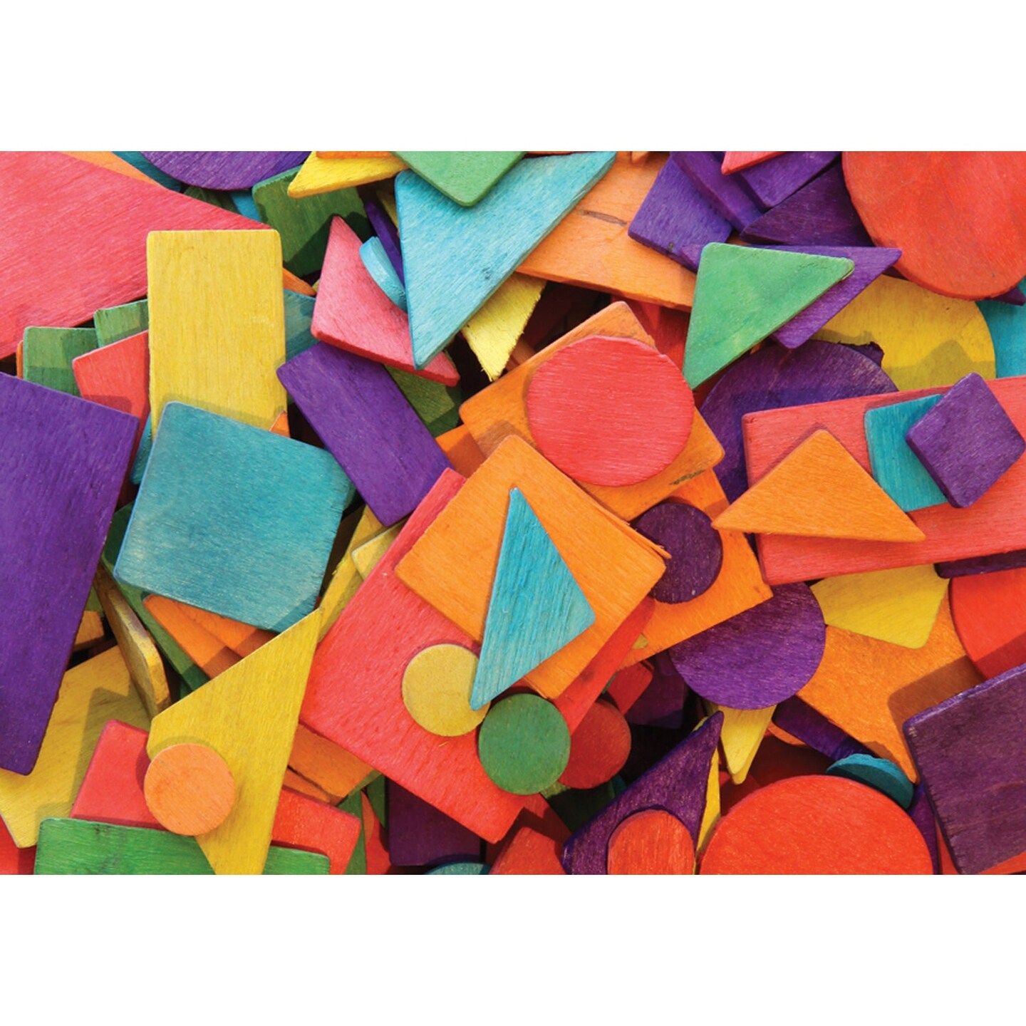 Wood Geometric Shapes, 1/2&#x22; to 2&#x22;, 200 Pieces