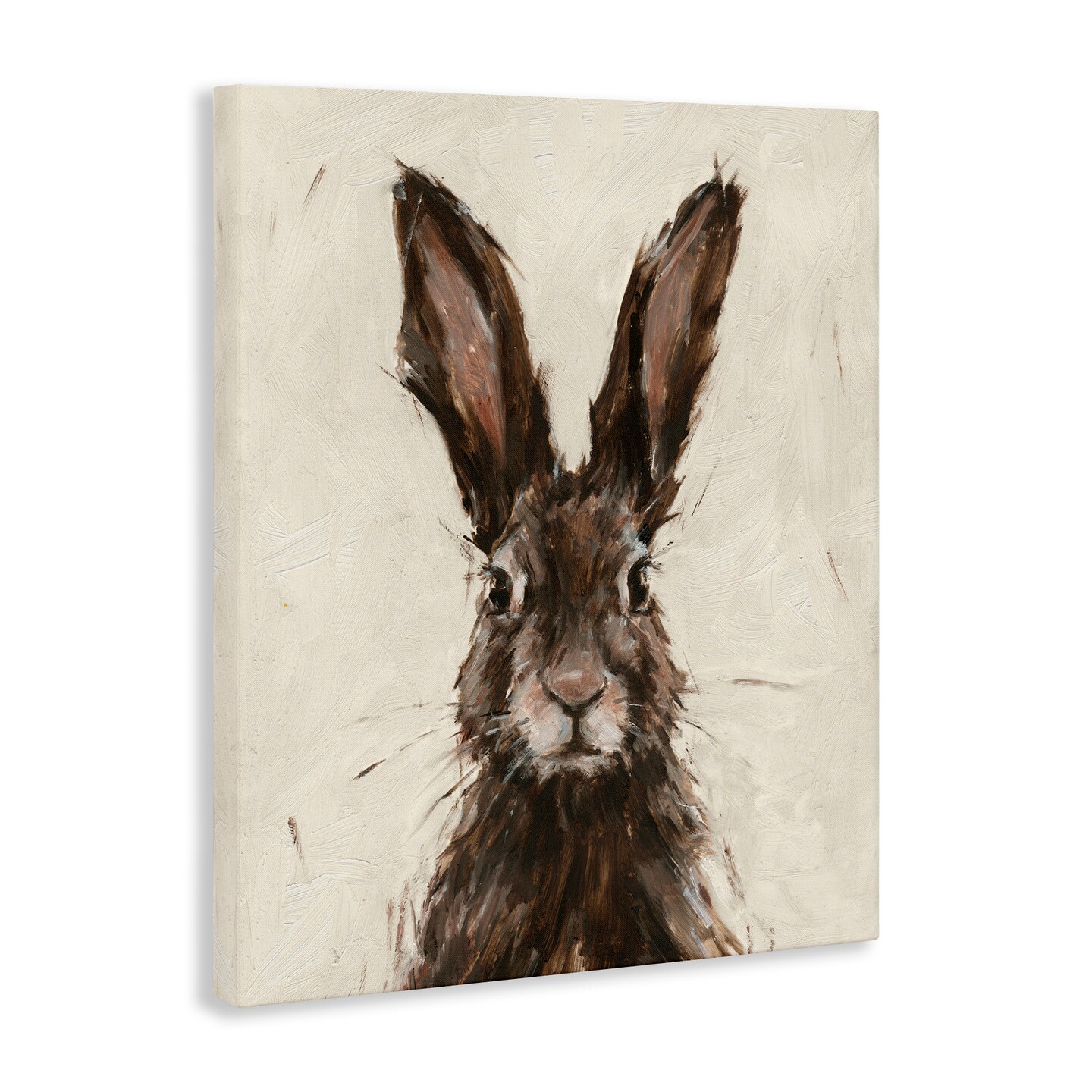 Stupell Industries Brown European Rabbit Hare Portrait Canvas Wall Art