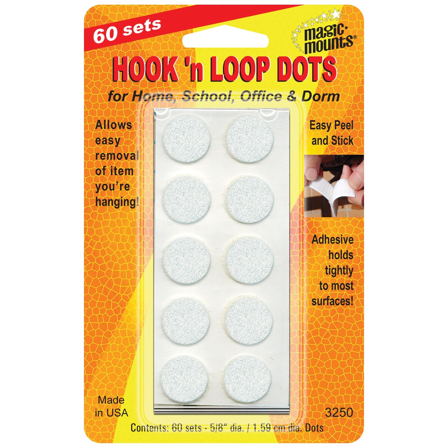 Hook &#x27;n Loop, 5/8&#x22; Dots, 60 Sets