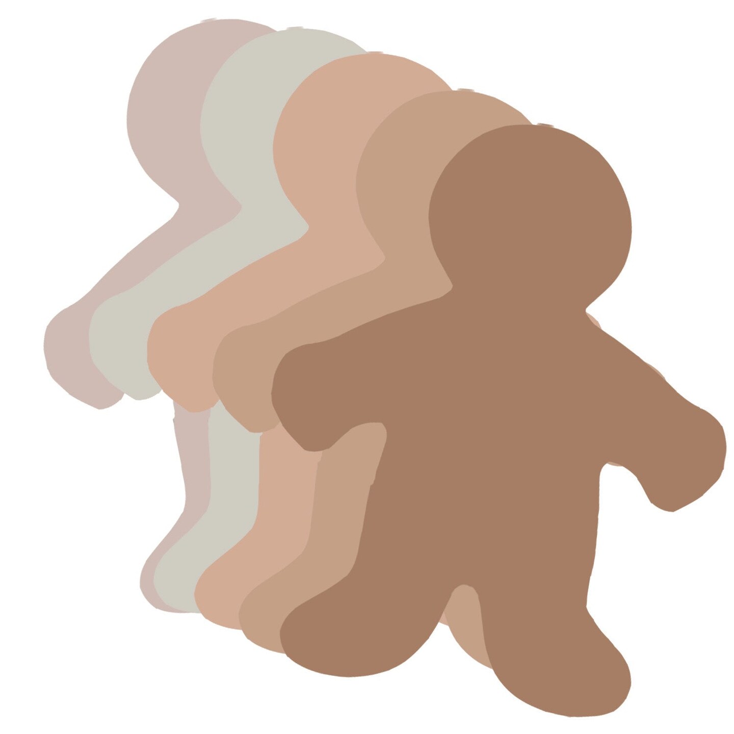 Multicultural Colors People Shape Cut-Outs, 6&#x22; Big Kids, Pack of 24