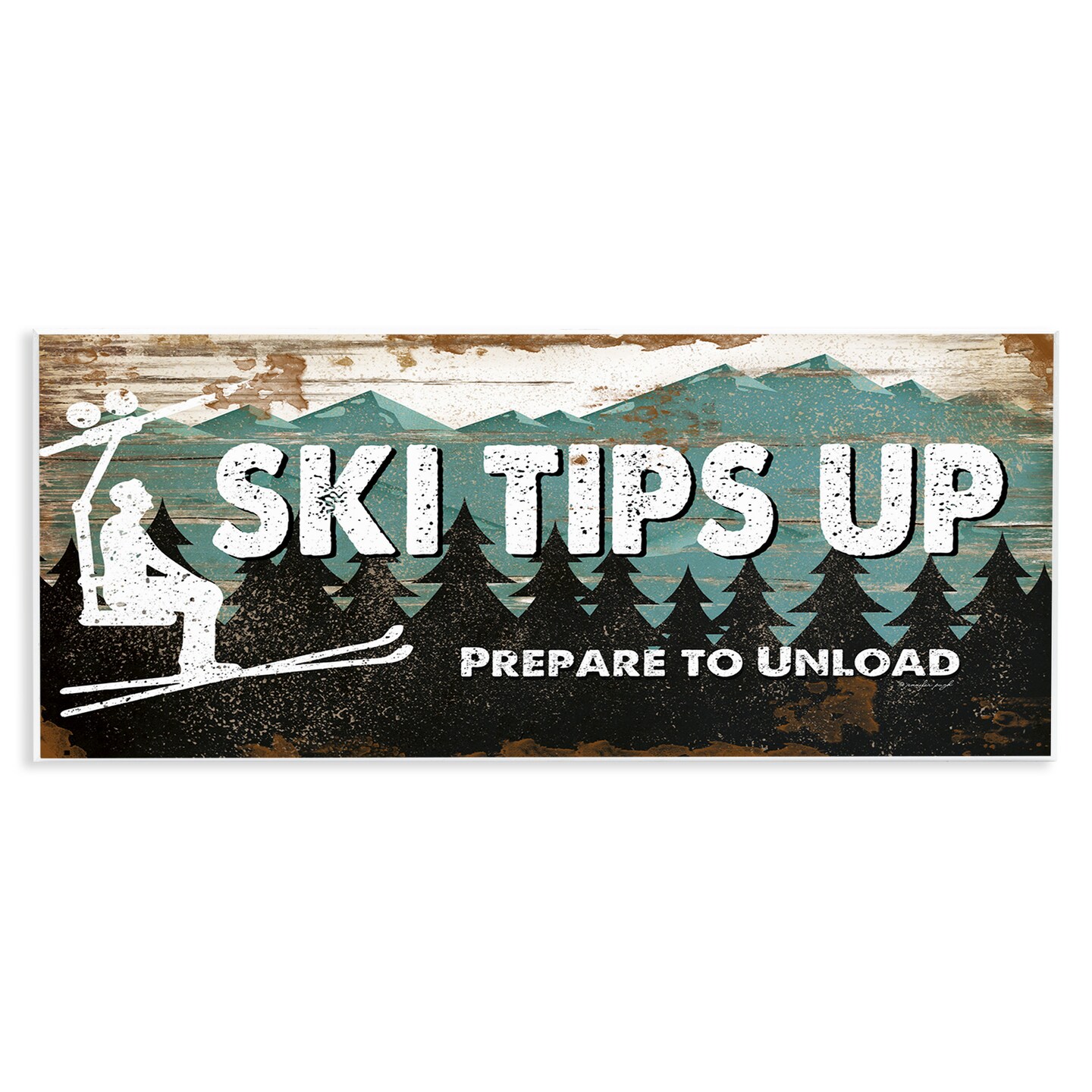 Stupell Industries Winter Rustic Mountain Skiing Wall Plaque Art