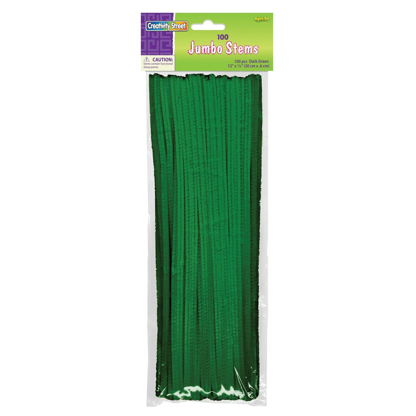 Jumbo Stems, Dark Green, 12&#x22; x 6 mm, 100 Pieces