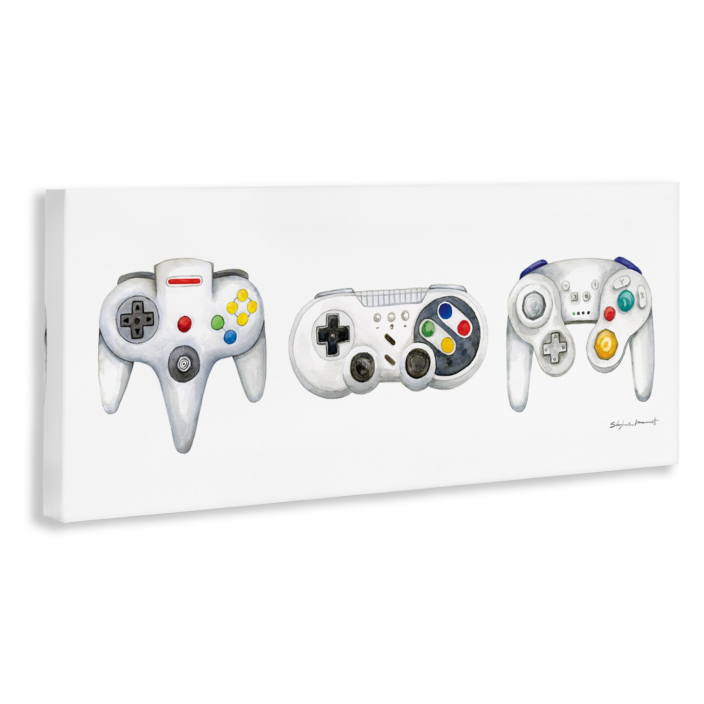 Stupell Industries Vintage Video Game Controllers Canvas Wall Art