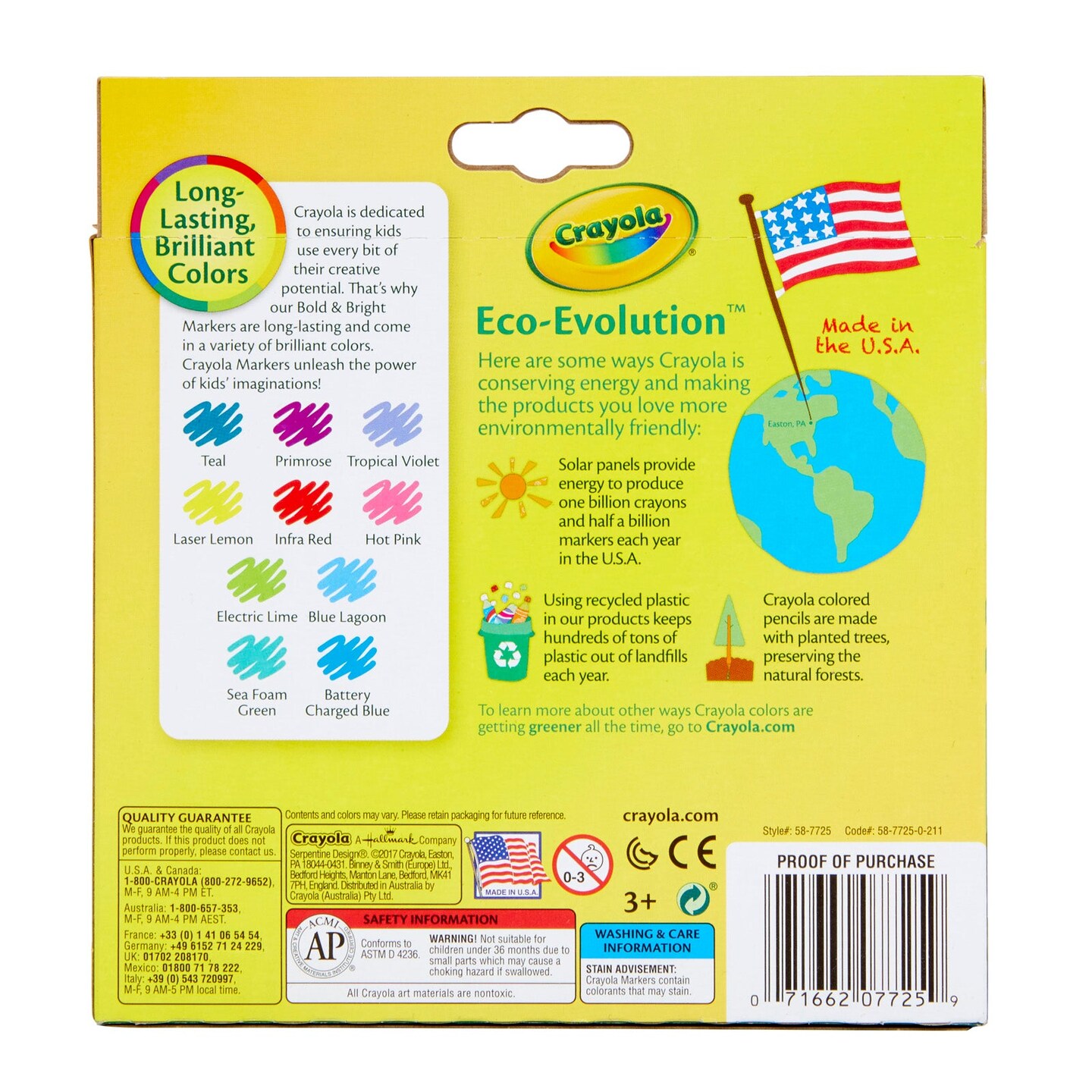 Broad Line Markers, Bold &#x26; Bright Colors, Pack of 10