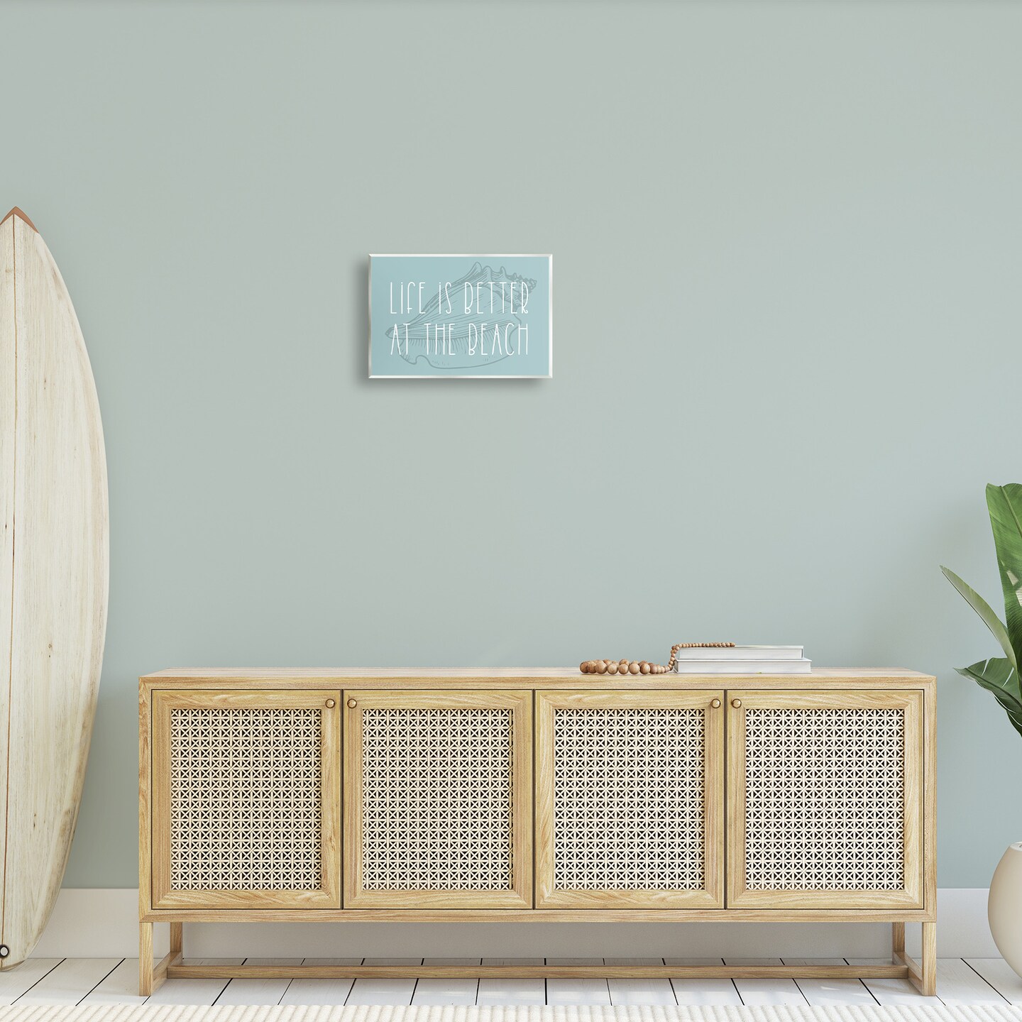 Stupell Industries Better at Beach with Shell Wall Plaque Art