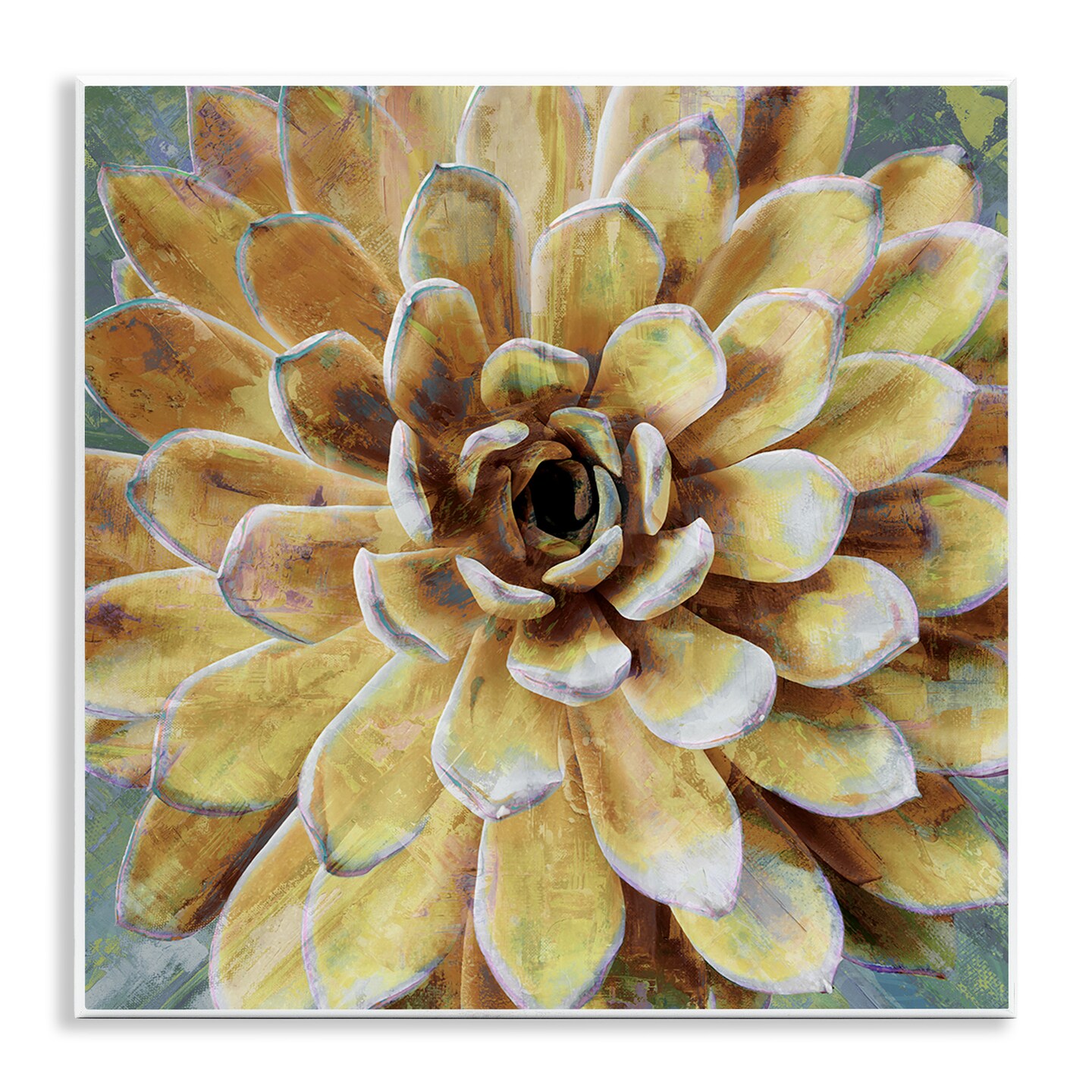 Stupell Industries Yellow Botanical Succulent Bloom Painting Wall Plaque Art