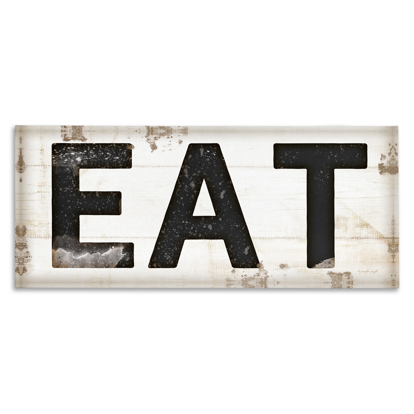 Stupell Industries Eat Typography Vintage Sign Canvas Wall Art