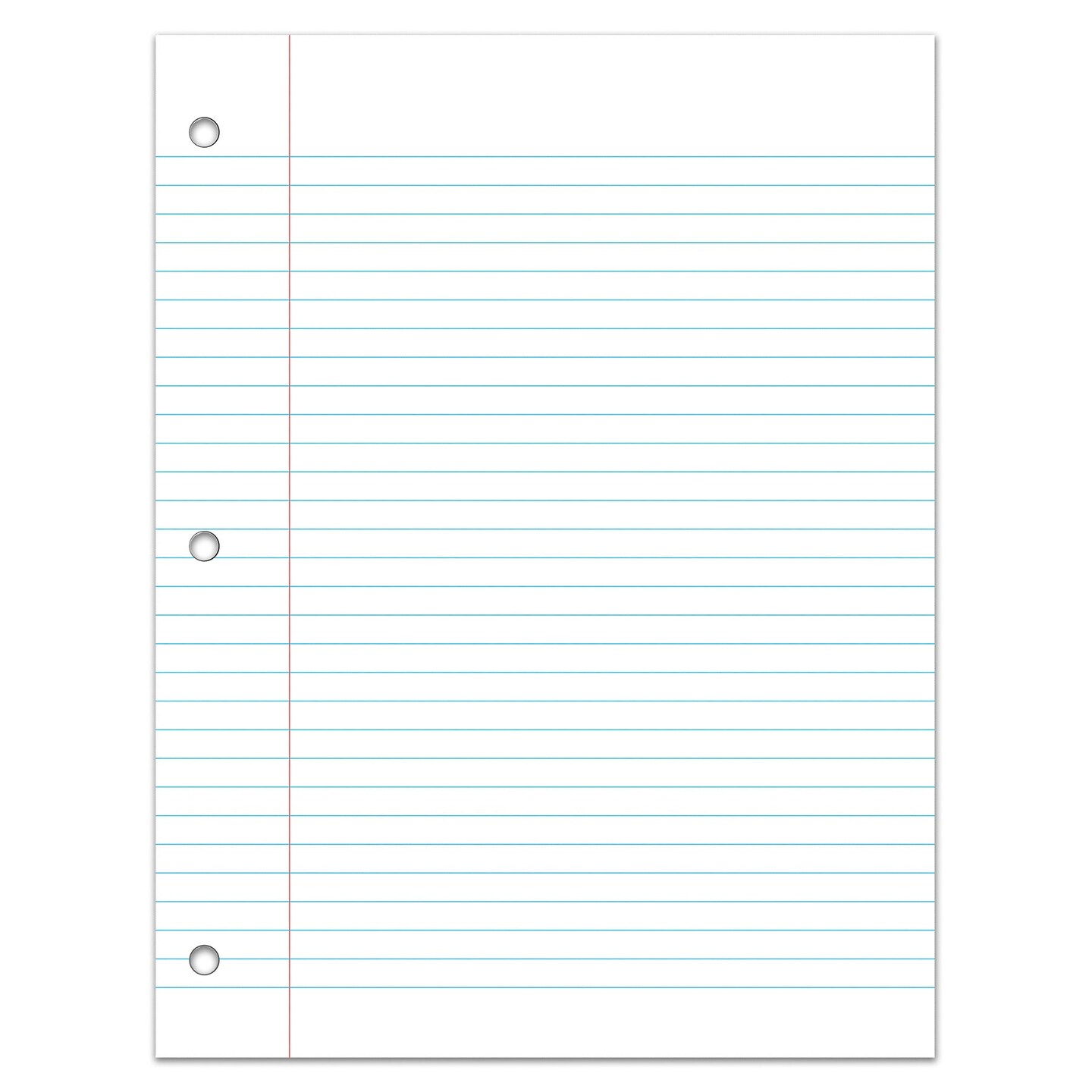 Filler Paper, College Ruled, 8&#x22; x 10-1/2&#x22;, White, 100 Sheets
