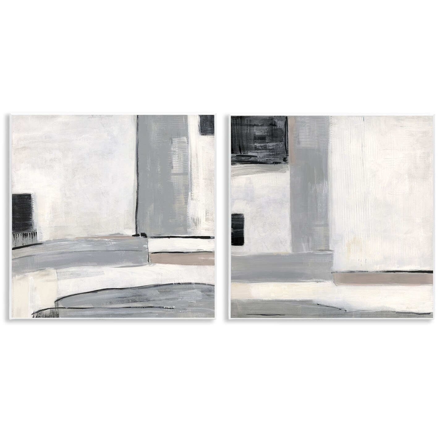 Stupell Industries Industrial Abstract Grey Geometric Wall Plaque Art
