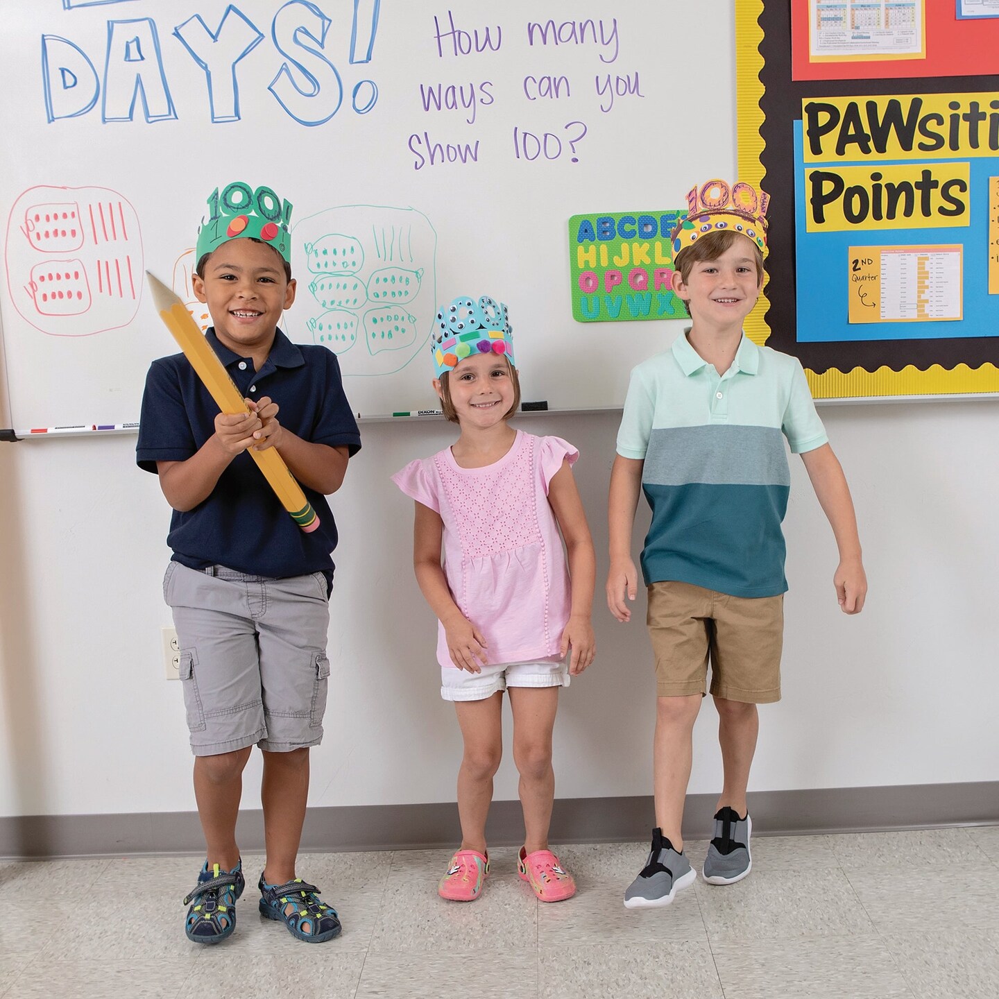 100 Days of School Paper Crowns, 4.5&#x22; x 24.75&#x22;, 25 Pieces