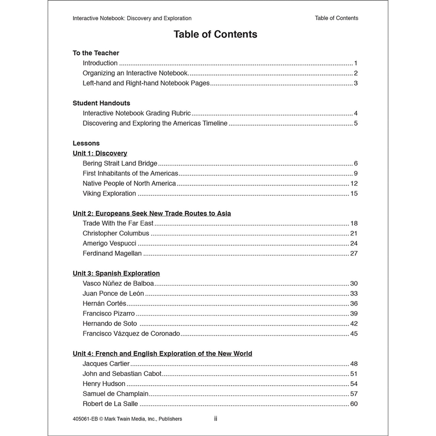 Interactive Notebook: Discovery and Exploration Resource Book, Grade 5-8