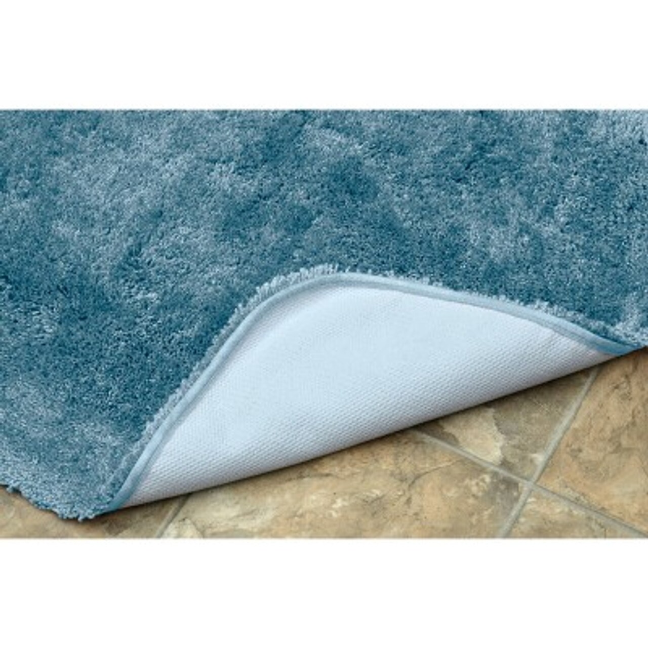 Finest Luxury Ultra Plush Washable Nylon Bath Rug Basin Blue Garland 24&#x22;x40&#x22;