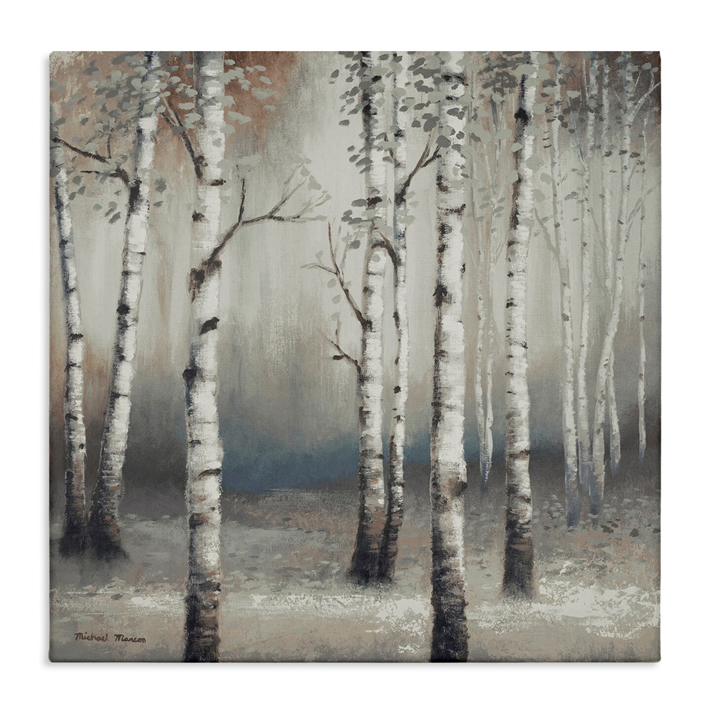 Stupell Industries Birch Trees with Misty Haze Canvas Wall Art