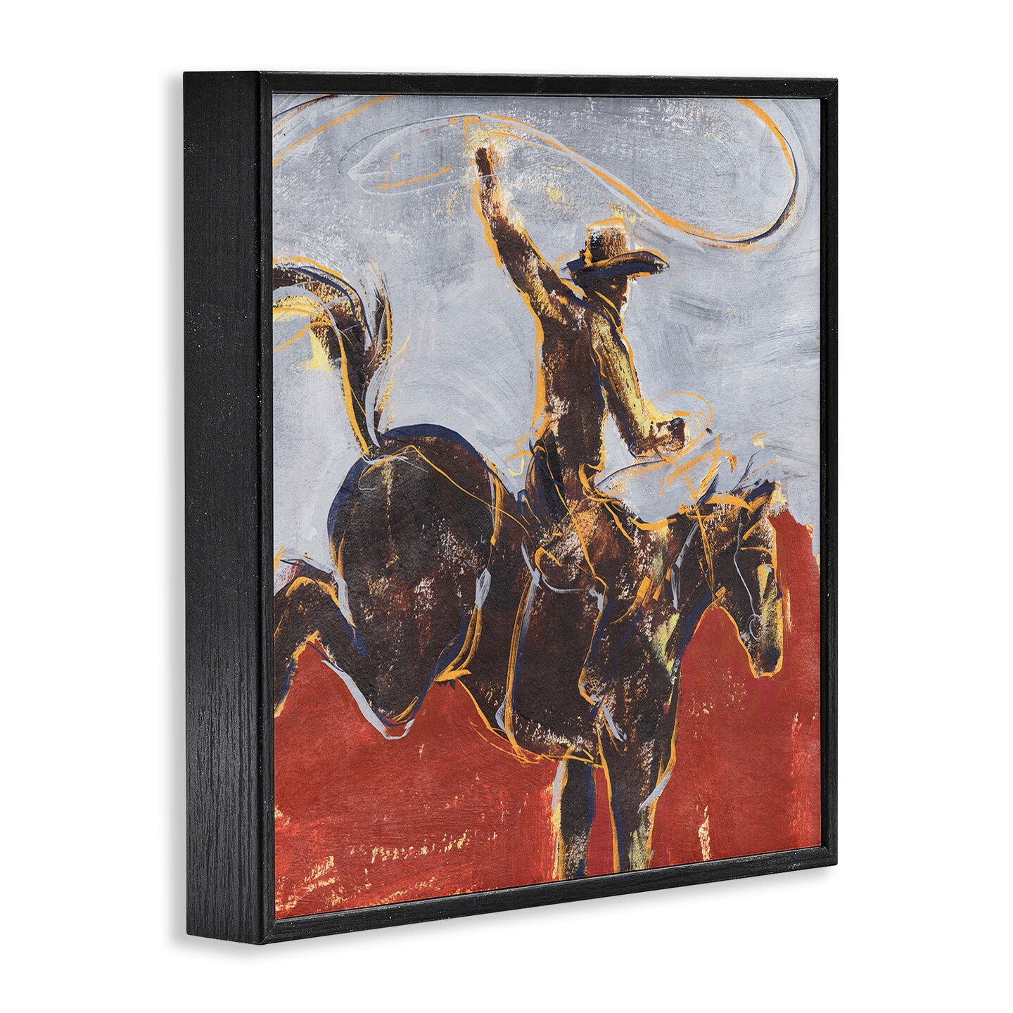 Stupell Industries Western Cowboy Wild Horse Framed Giclee Art