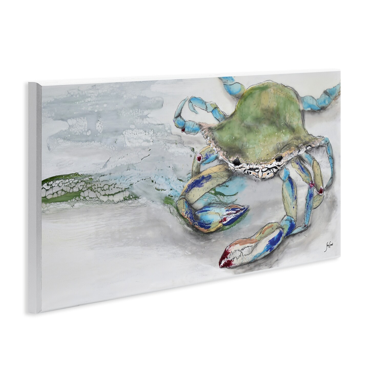 Stupell Industries Vivid Crab on Beach Shoreline Wall Plaque Art