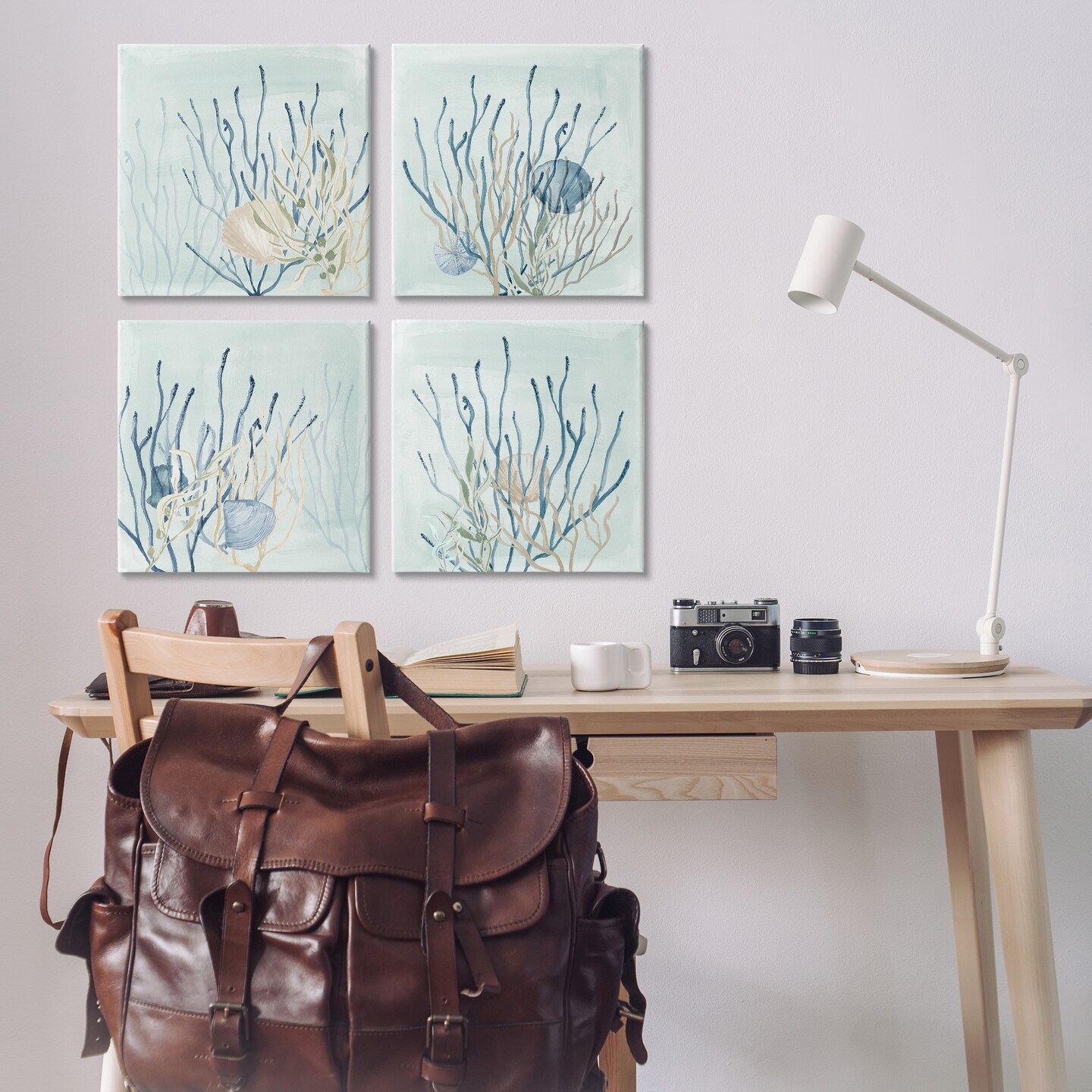 Stupell Industries Swimming Underwater Sea Life Coral Canvas Wall Art