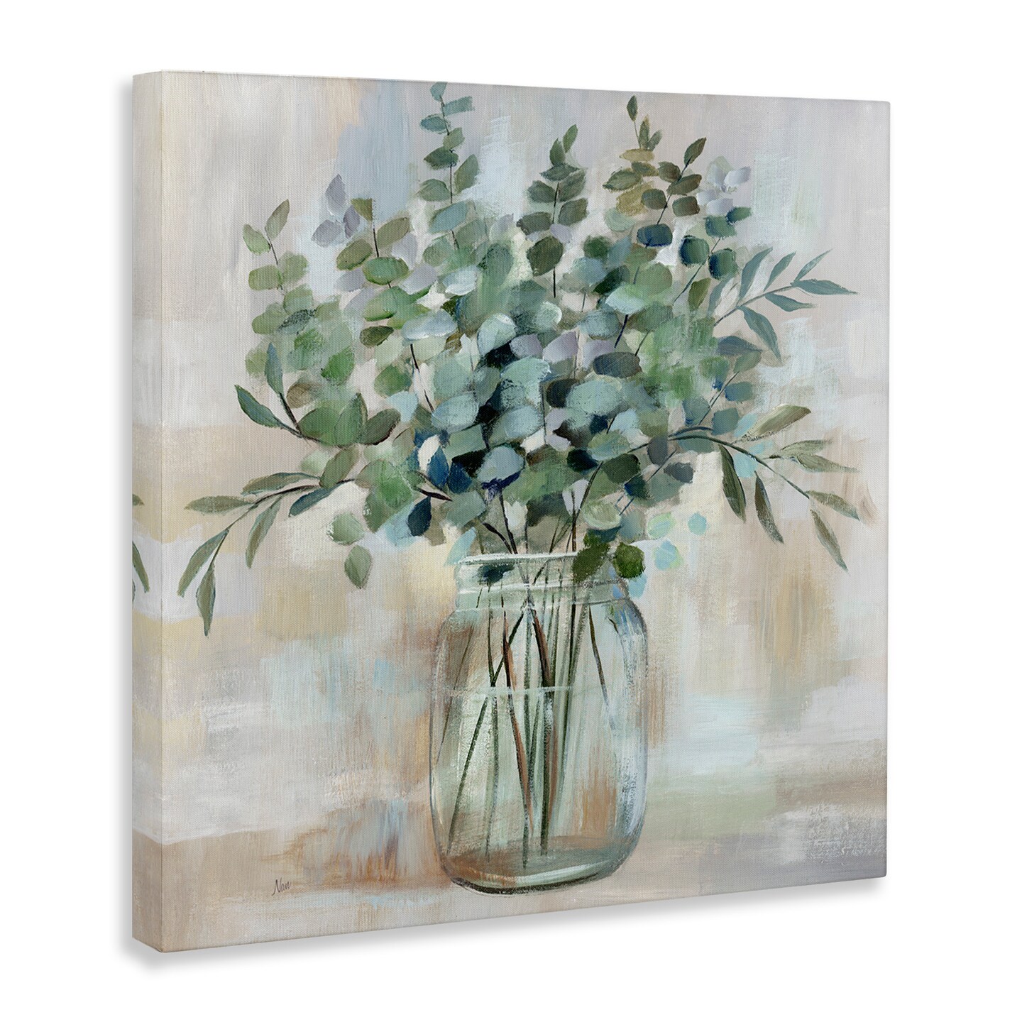 Stupell Industries Soothing Eucalyptus Flower Jar Canvas Wall Art