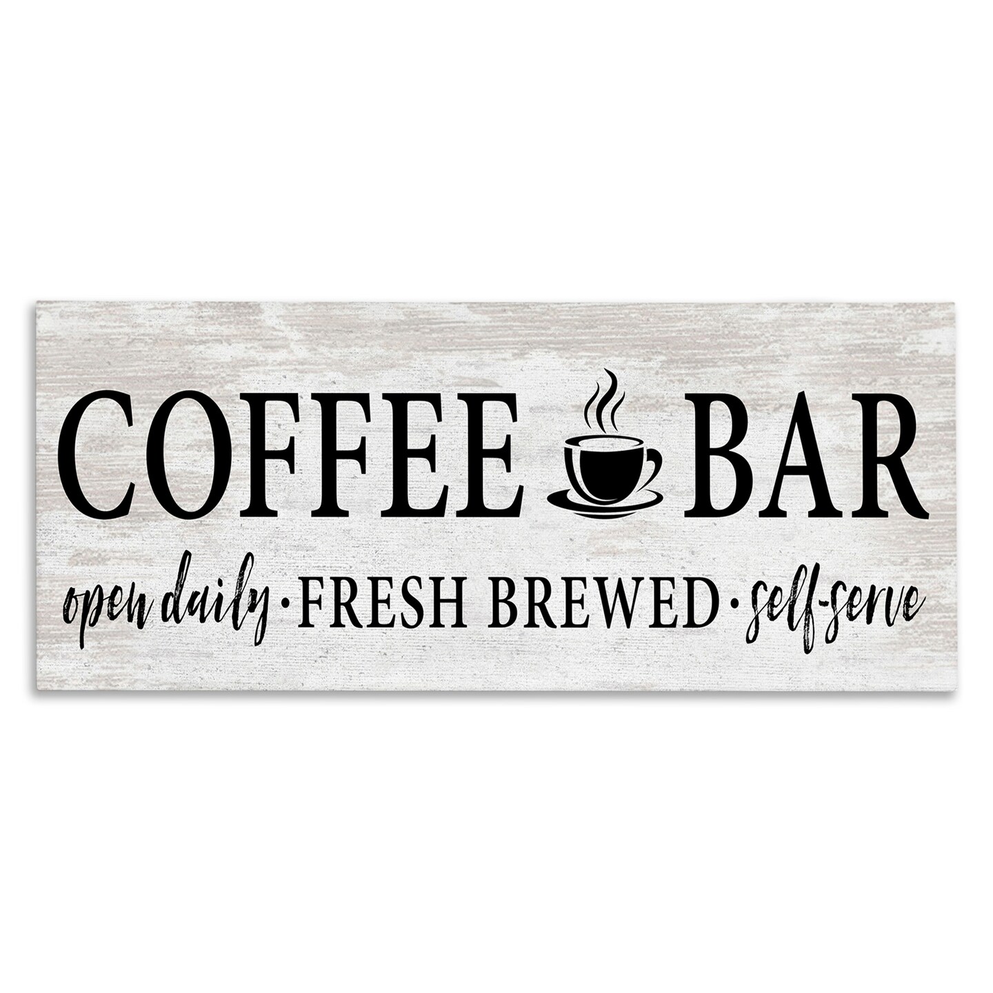 Stupell Industries Coffee Bar Cafe Rustic Sign Canvas Wall Art