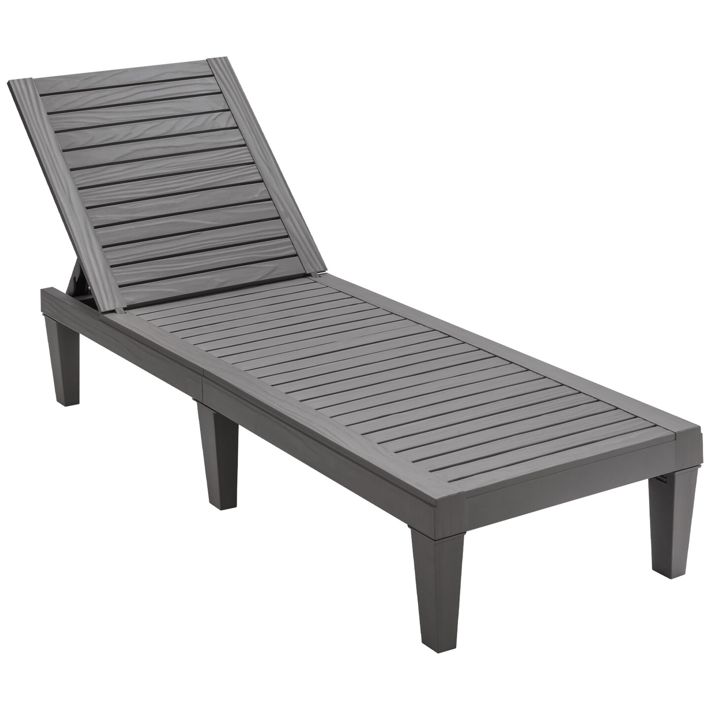 Outdoor Recliner Chaise Lounge Chair Adjustable Height 5 Position Backrest