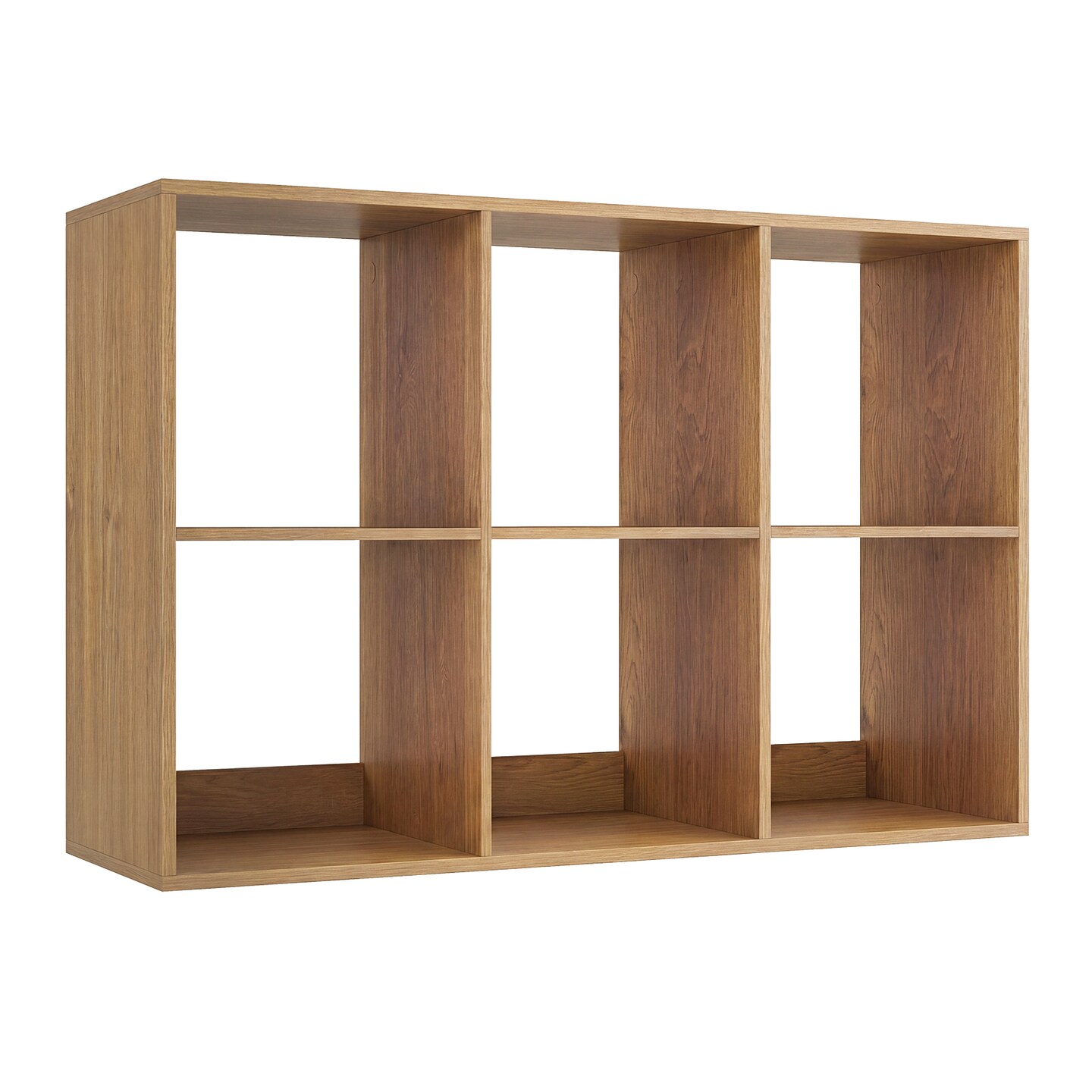 Freestanding Cube Storage Shelf Organizer Engineered Wood Bookcase with Open Compartments and Wide Tabletop for Home Office