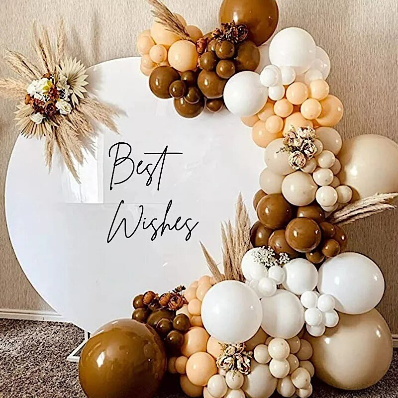 124 Brown White Double Layer Latex Balloons Garland Arch Decorations Kit Party