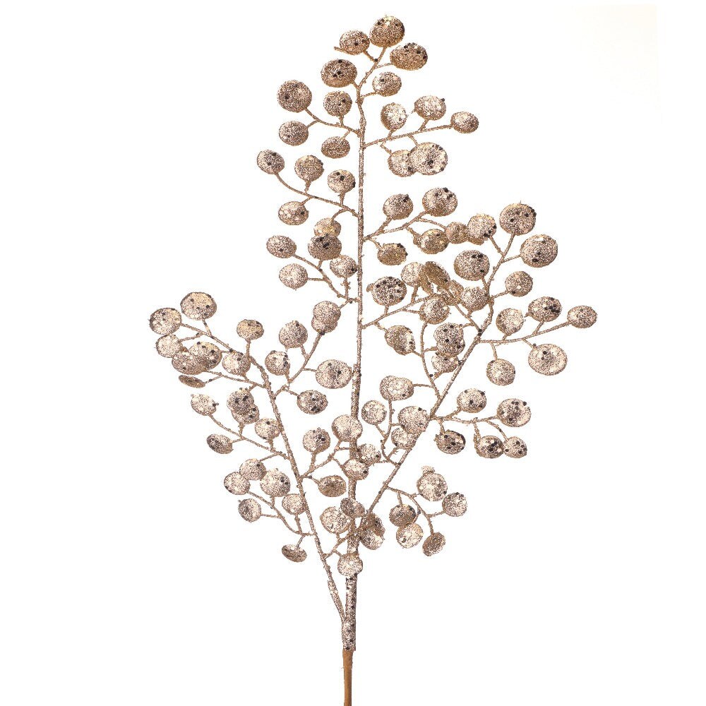 29" Gold Glitter Mini Disc Spray – Sparkling Christmas Accent for Holiday Décor